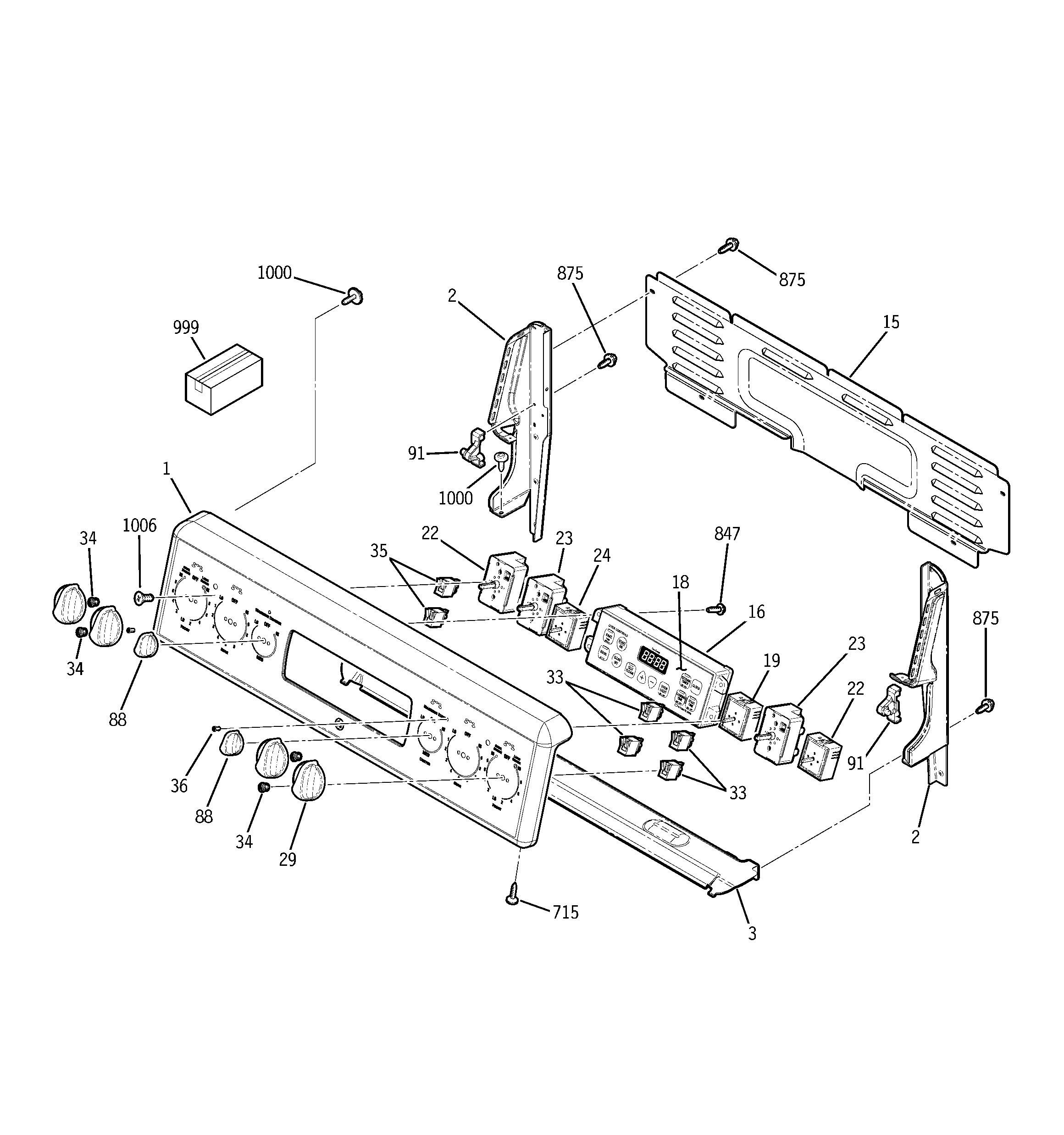 GE JBP81BK1BB control panel diagram