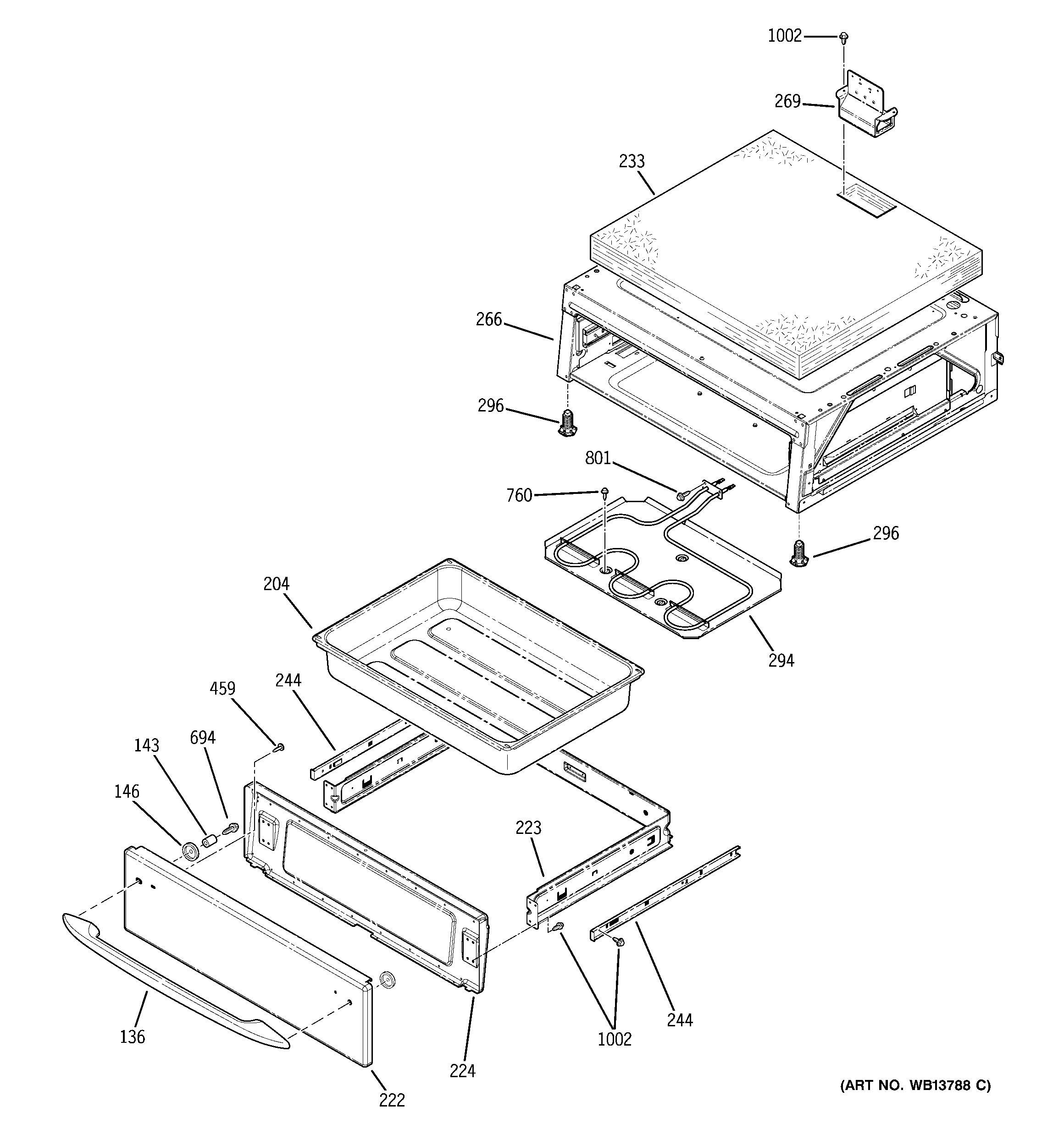 GE JCB910TK1WW warming drawer diagram