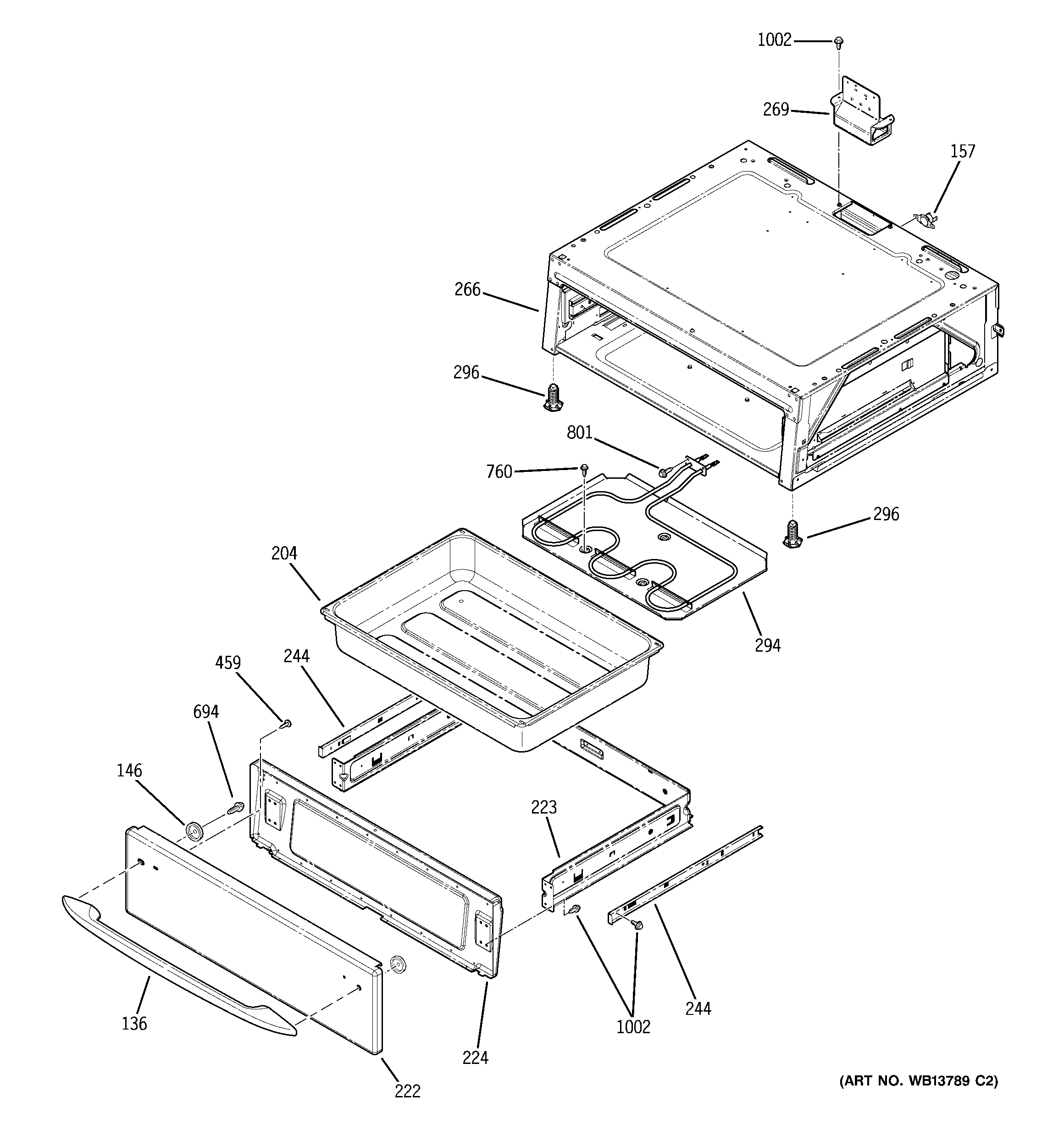 GE JB900SK1SS warming drawer diagram