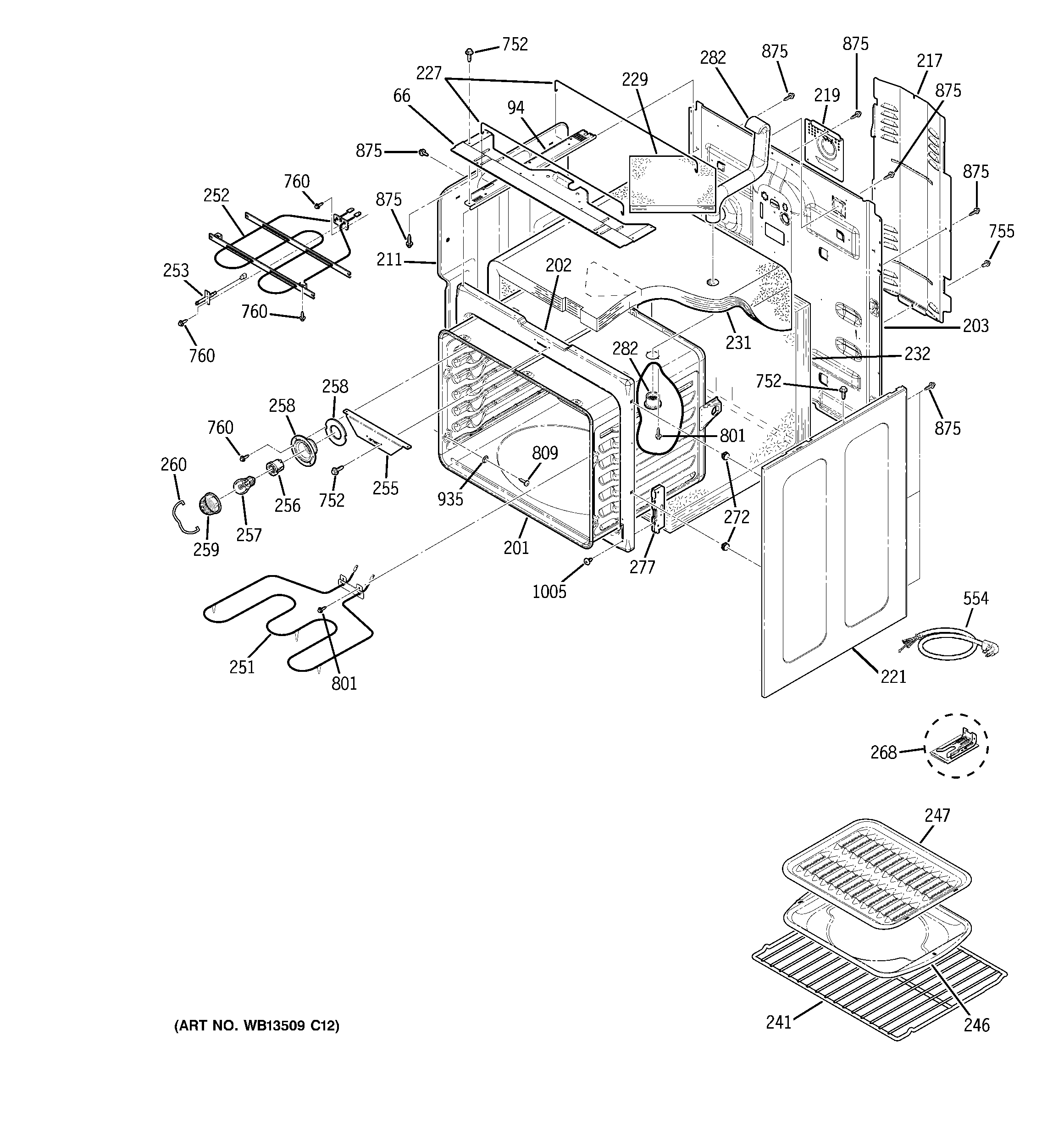 GE JCBP81SK1SS body parts diagram