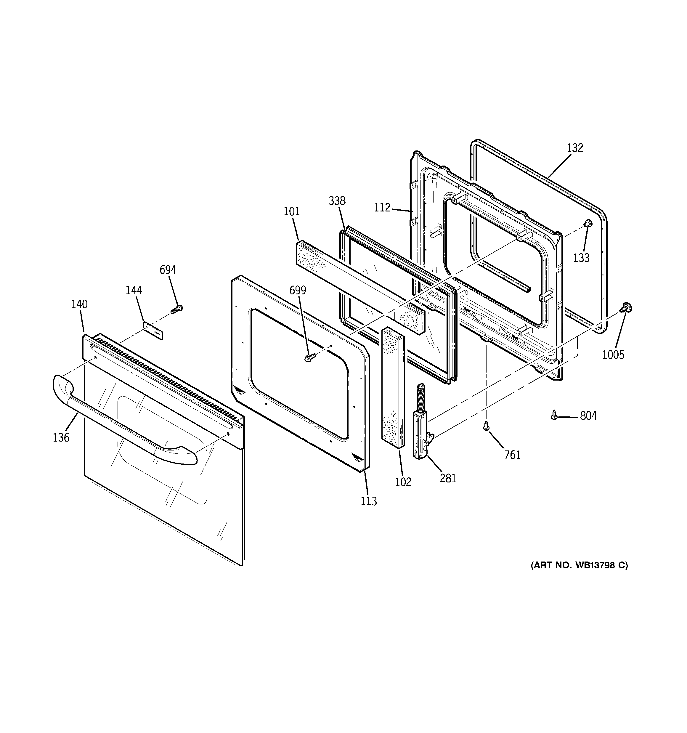 GE JCKP20WF5WW door diagram