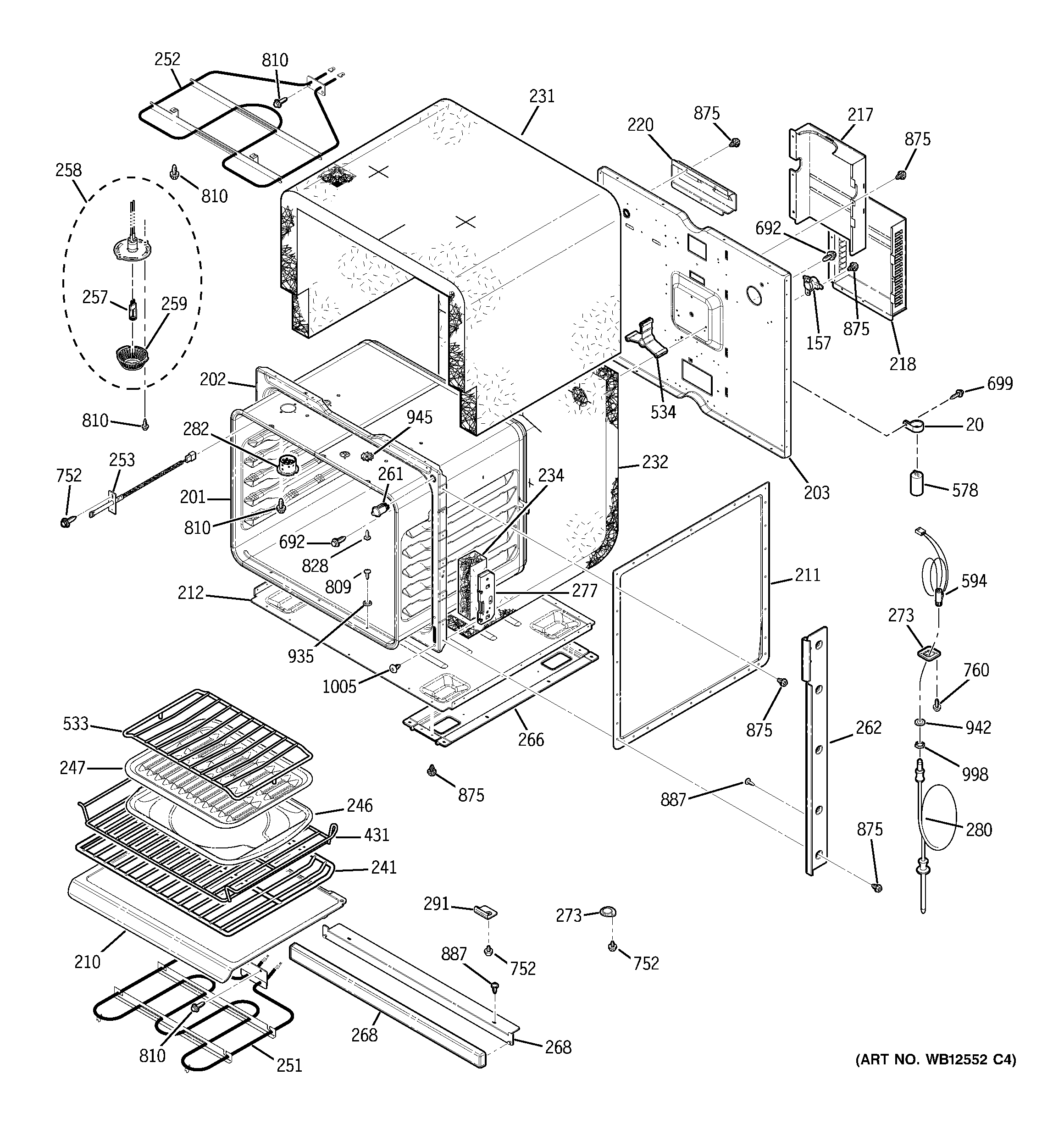 GE JK915SK3SS body parts diagram