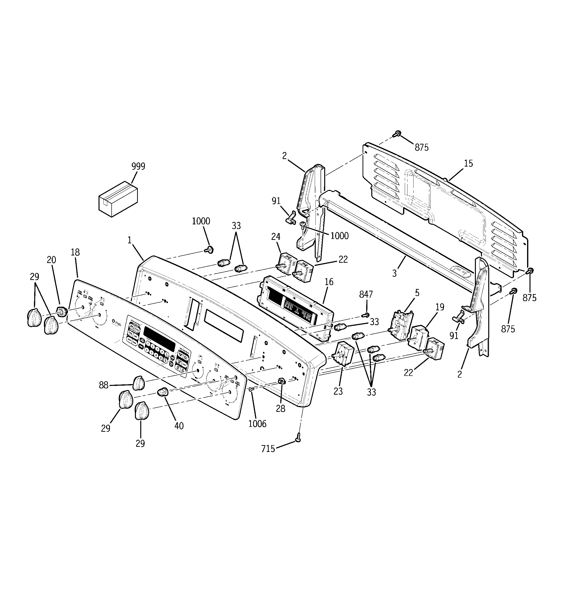 GE JB968KK1CC control panel diagram