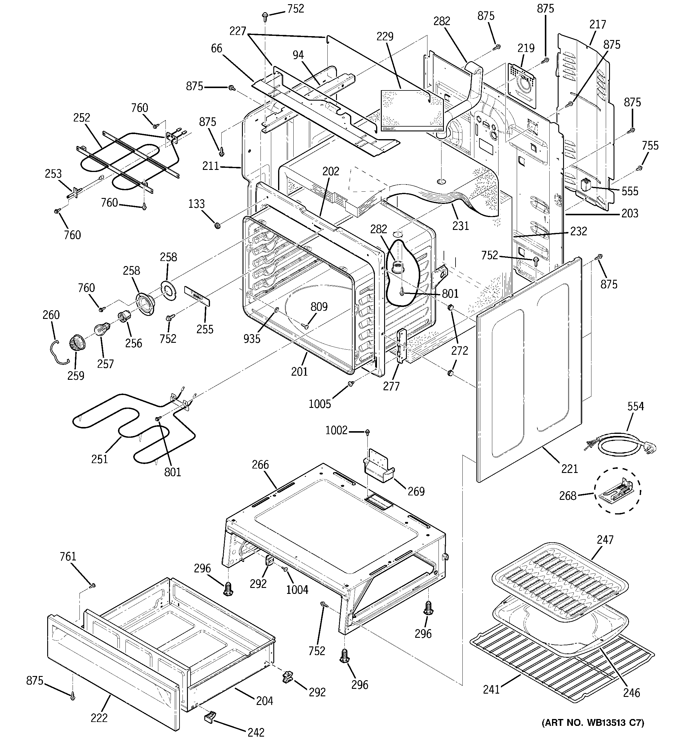 GE JCBP70WK1WW body parts diagram