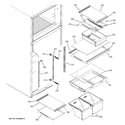GE DTS18ICRLRWW fresh food shelves diagram