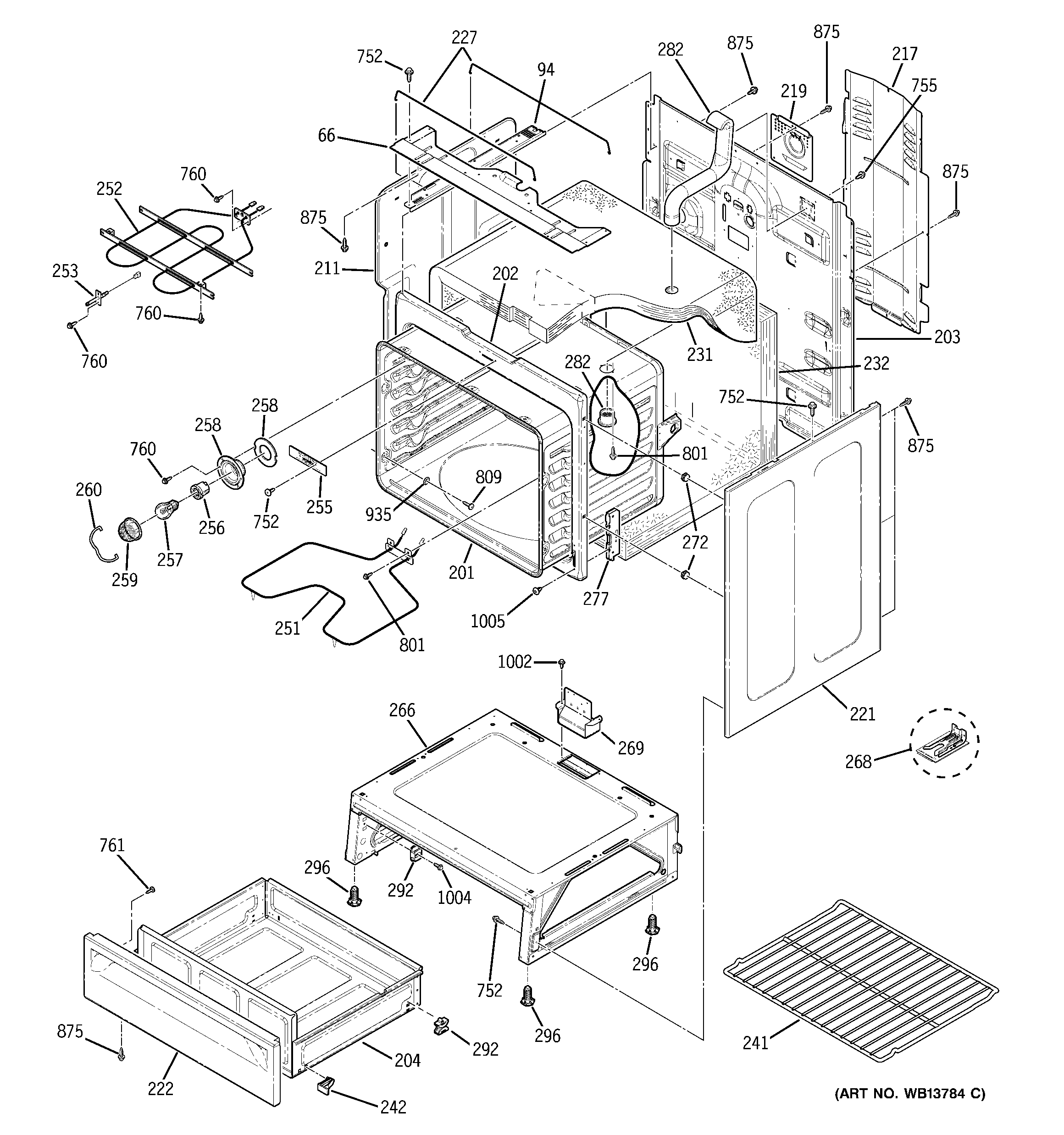 GE JBS55WK2WW body parts diagram