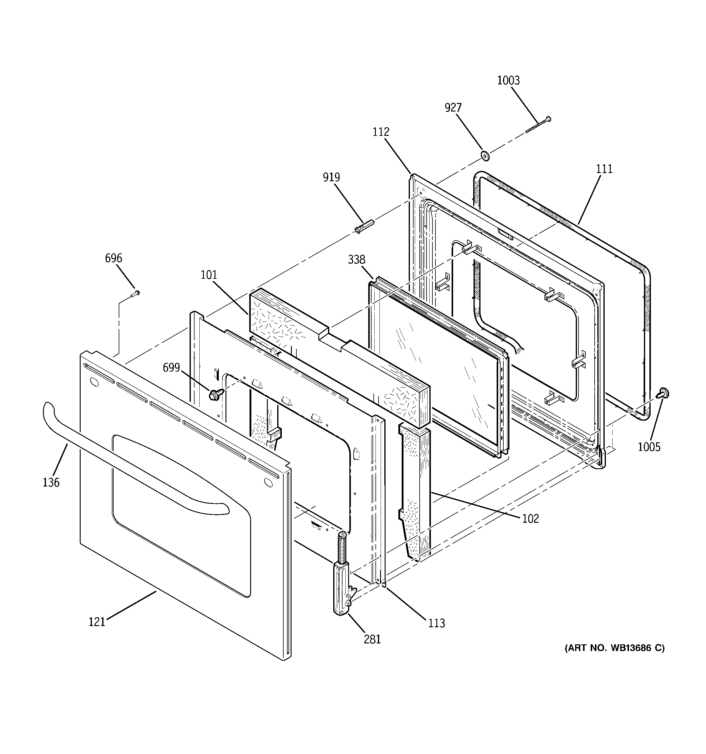 GE JBS55SK2SS door diagram
