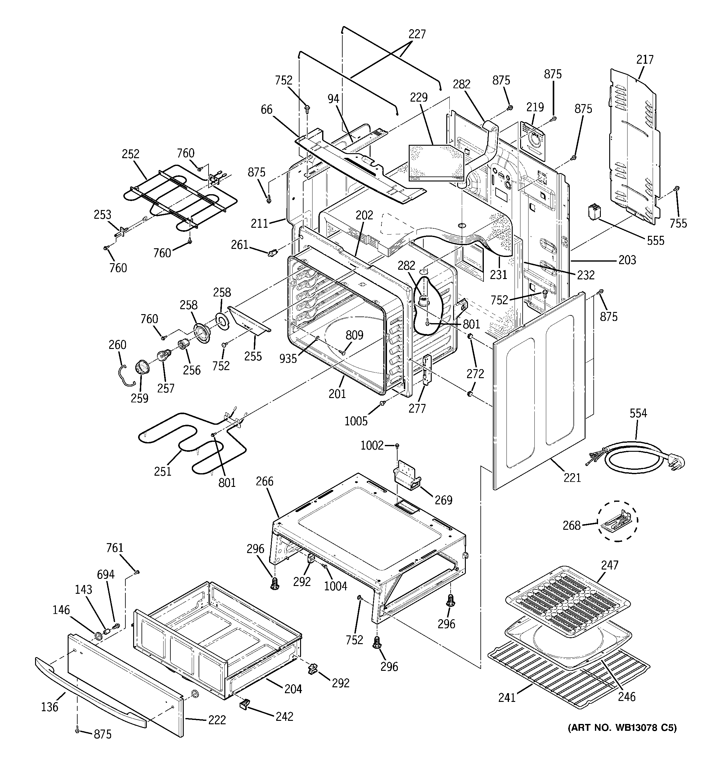 GE JCB905TJ3WW body parts diagram