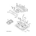 GE JGBP36SEJ3SS control panel & cooktop diagram