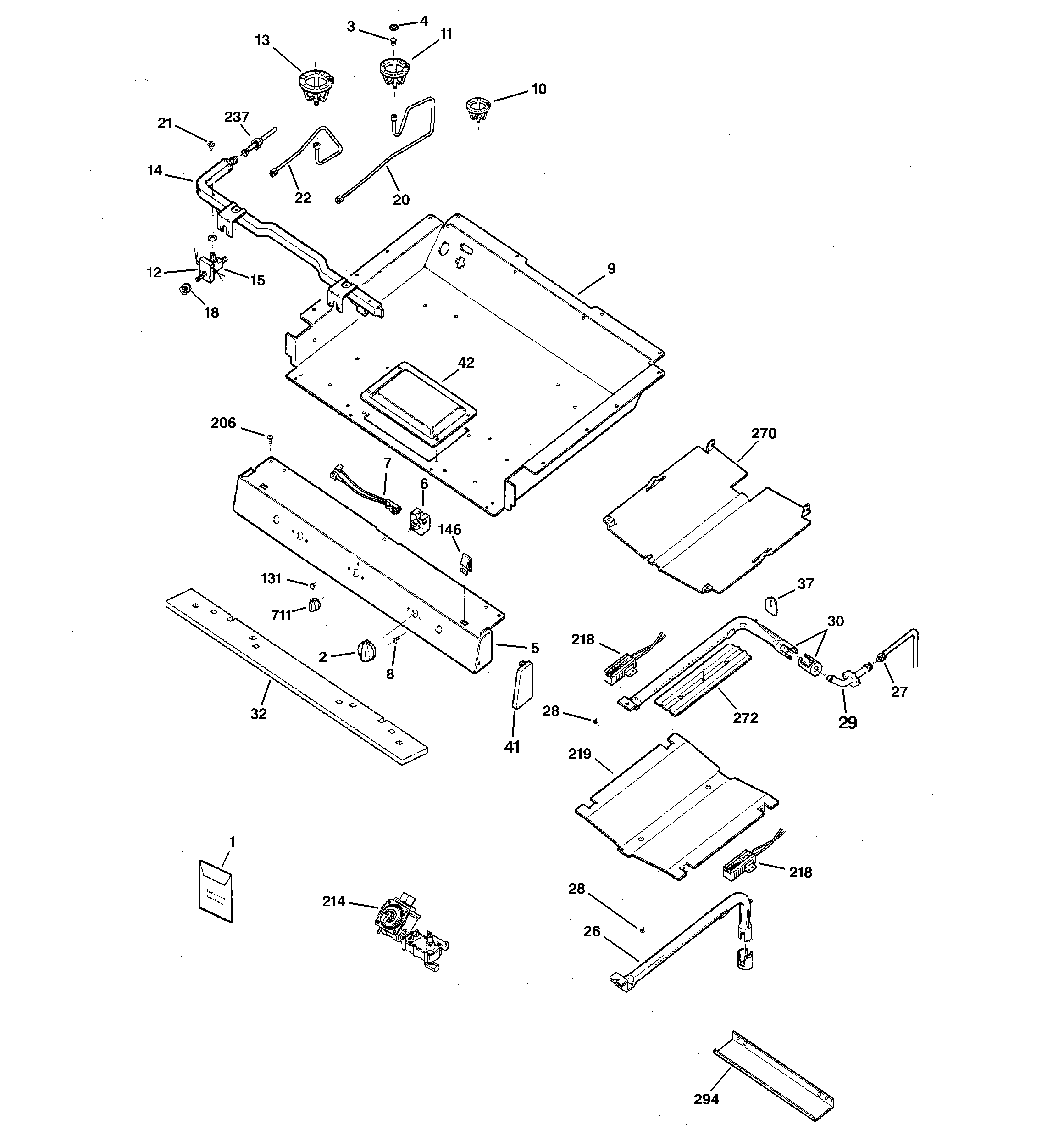 GE JGBP99SEH4SS gas & burner parts diagram