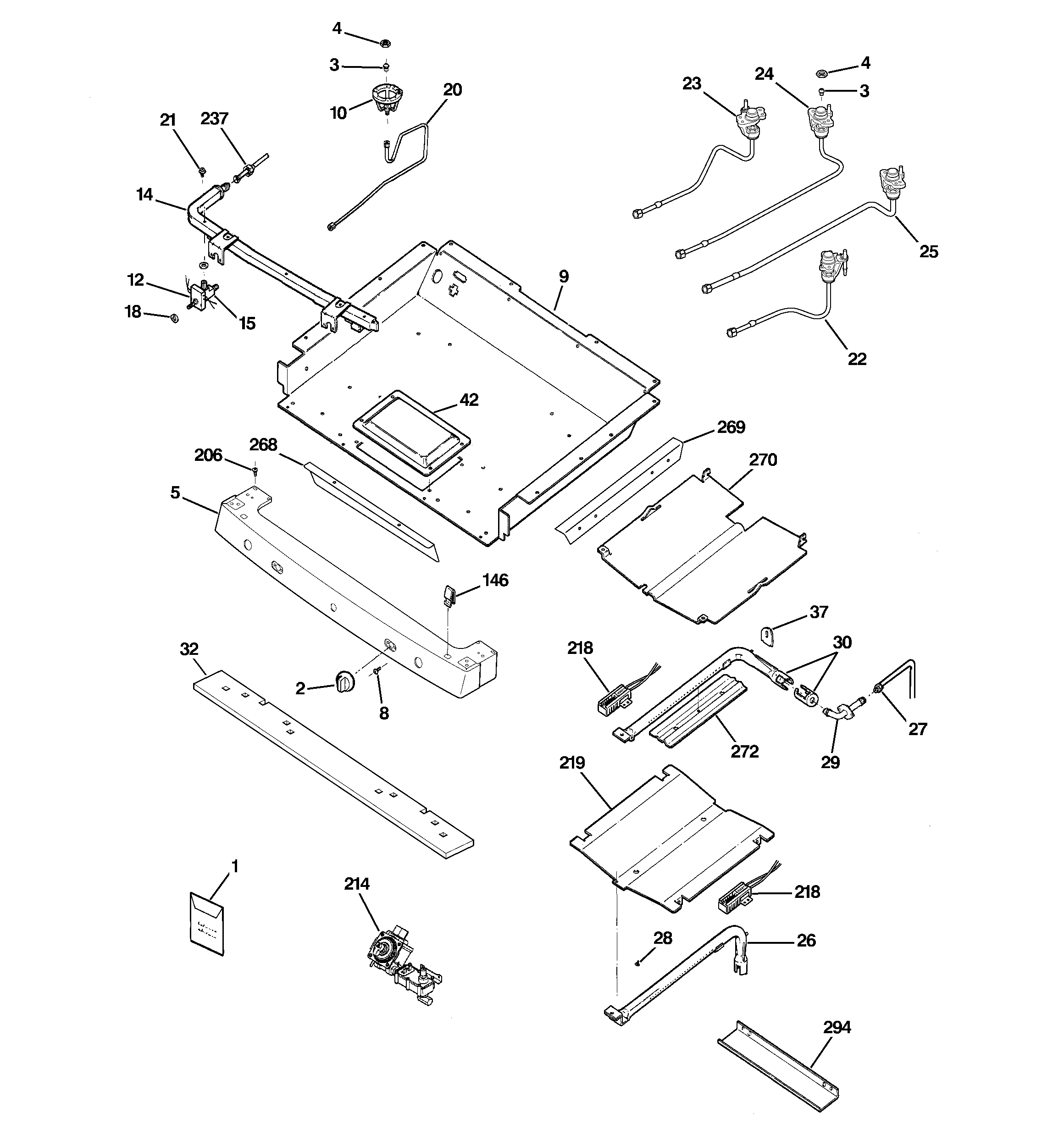 GE JGBP87MEK1BG gas & burner parts diagram