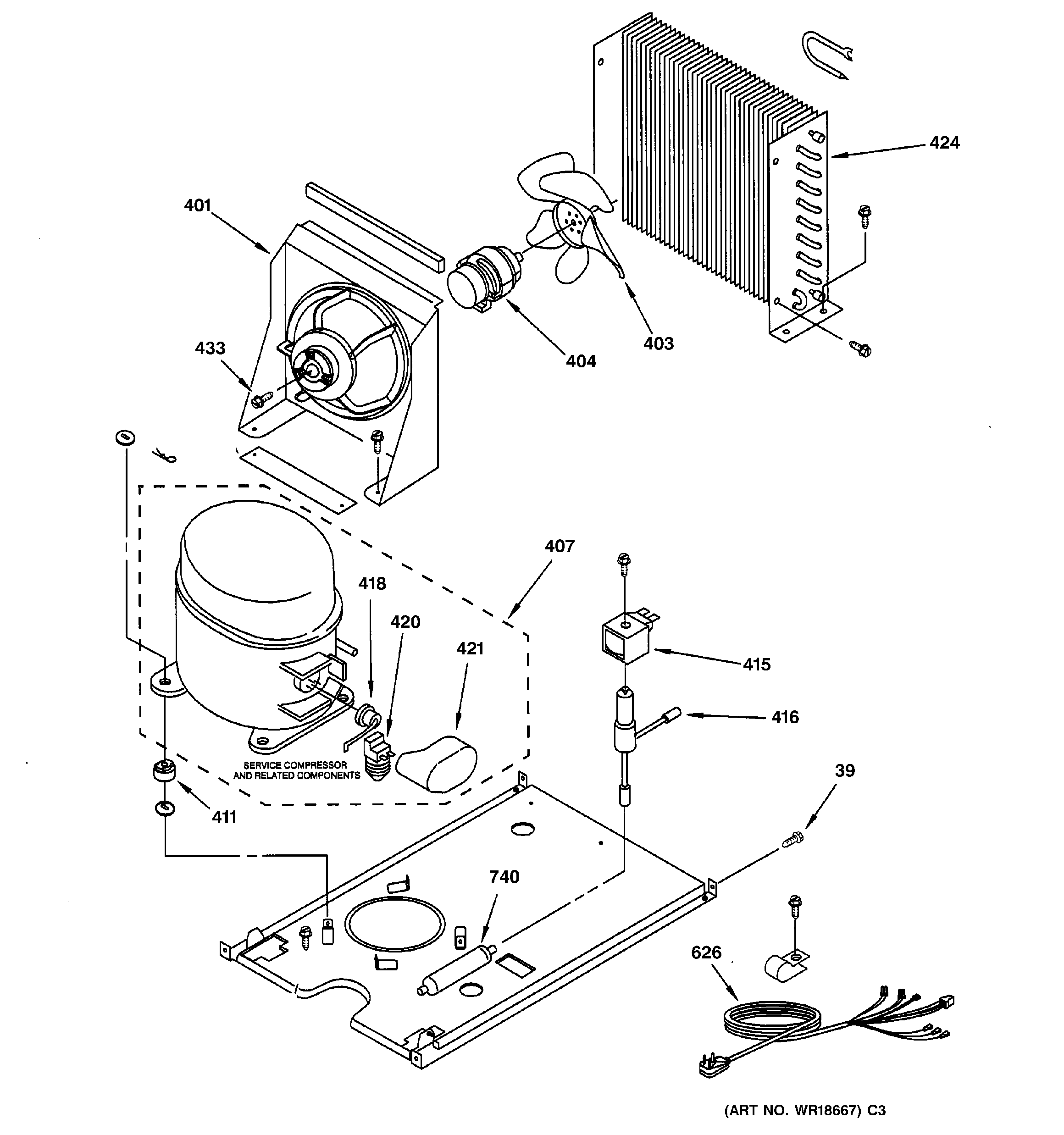 GE ZDIS15CSSL unit parts diagram