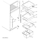 GE DTL18ICSJRBS fresh food shelves diagram