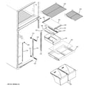 GE GTH18DBRVLCC fresh food shelves diagram