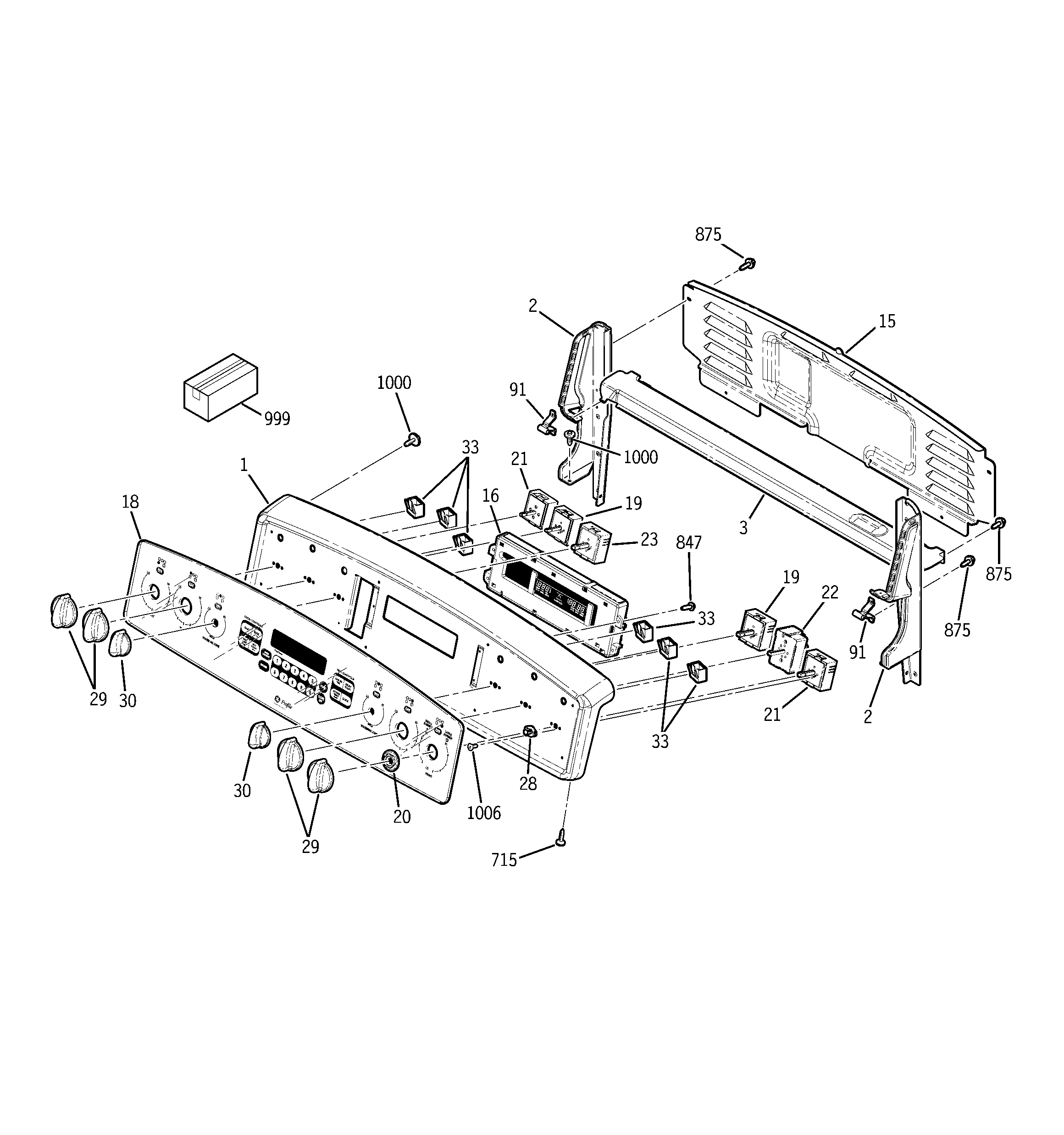 GE JB900SK2SS control panel diagram