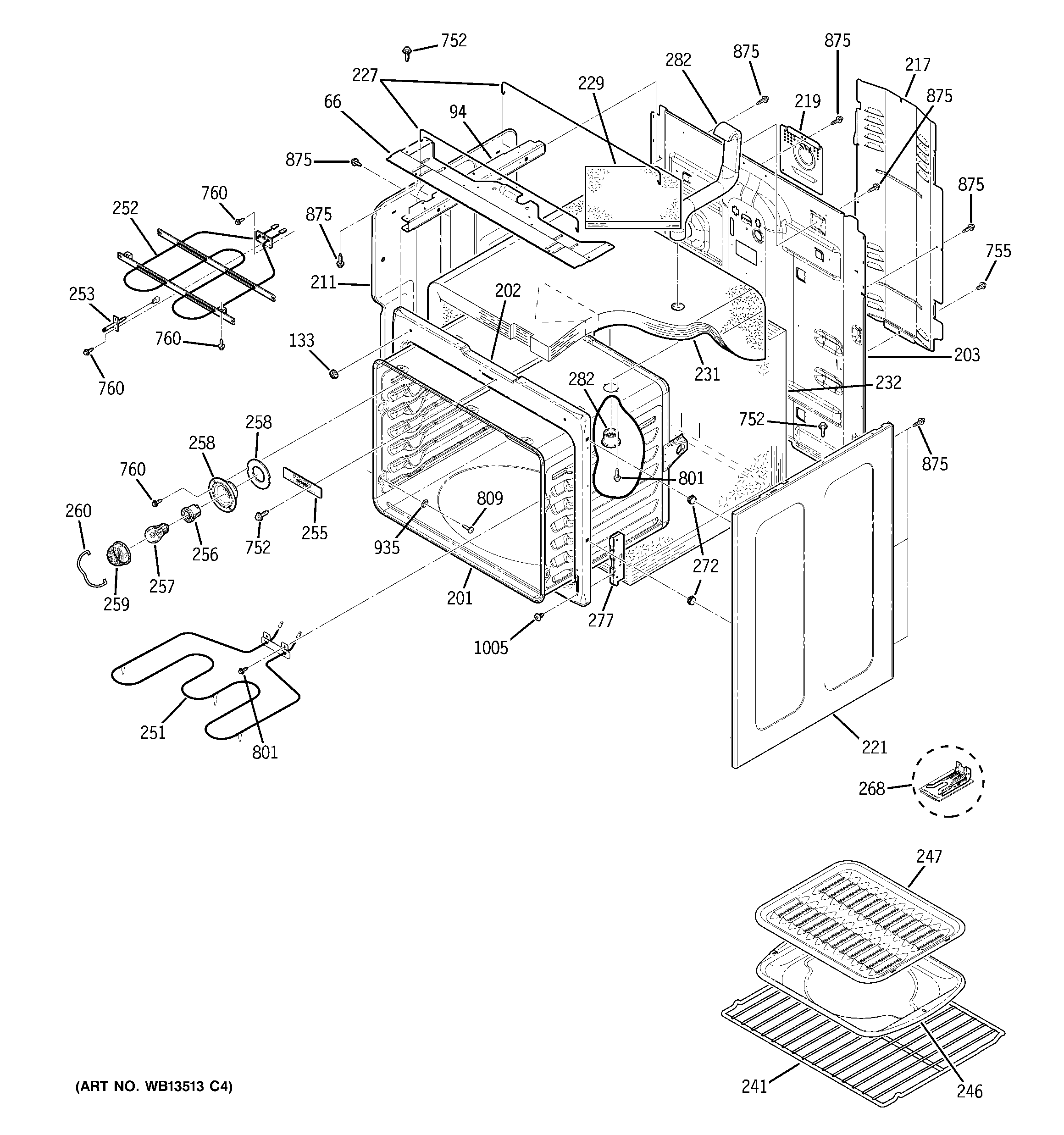 GE JBP81BK2BB body parts diagram
