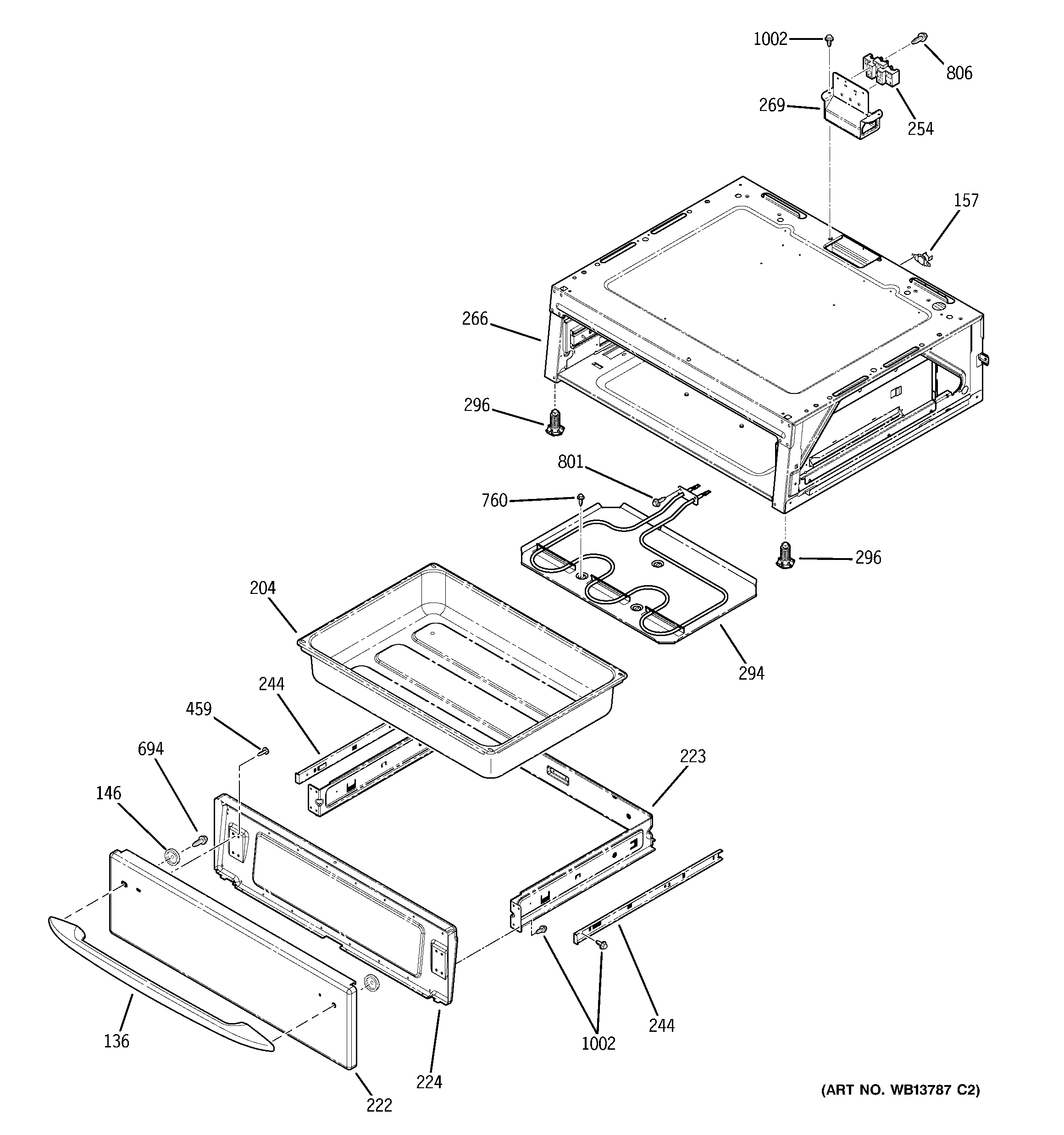 GE JBP81BK2BB warming drawer diagram