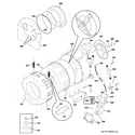 GE WPXH214F1WW tub & motor diagram
