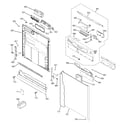 GE GLD4250L00CS escutcheon & door assembly diagram