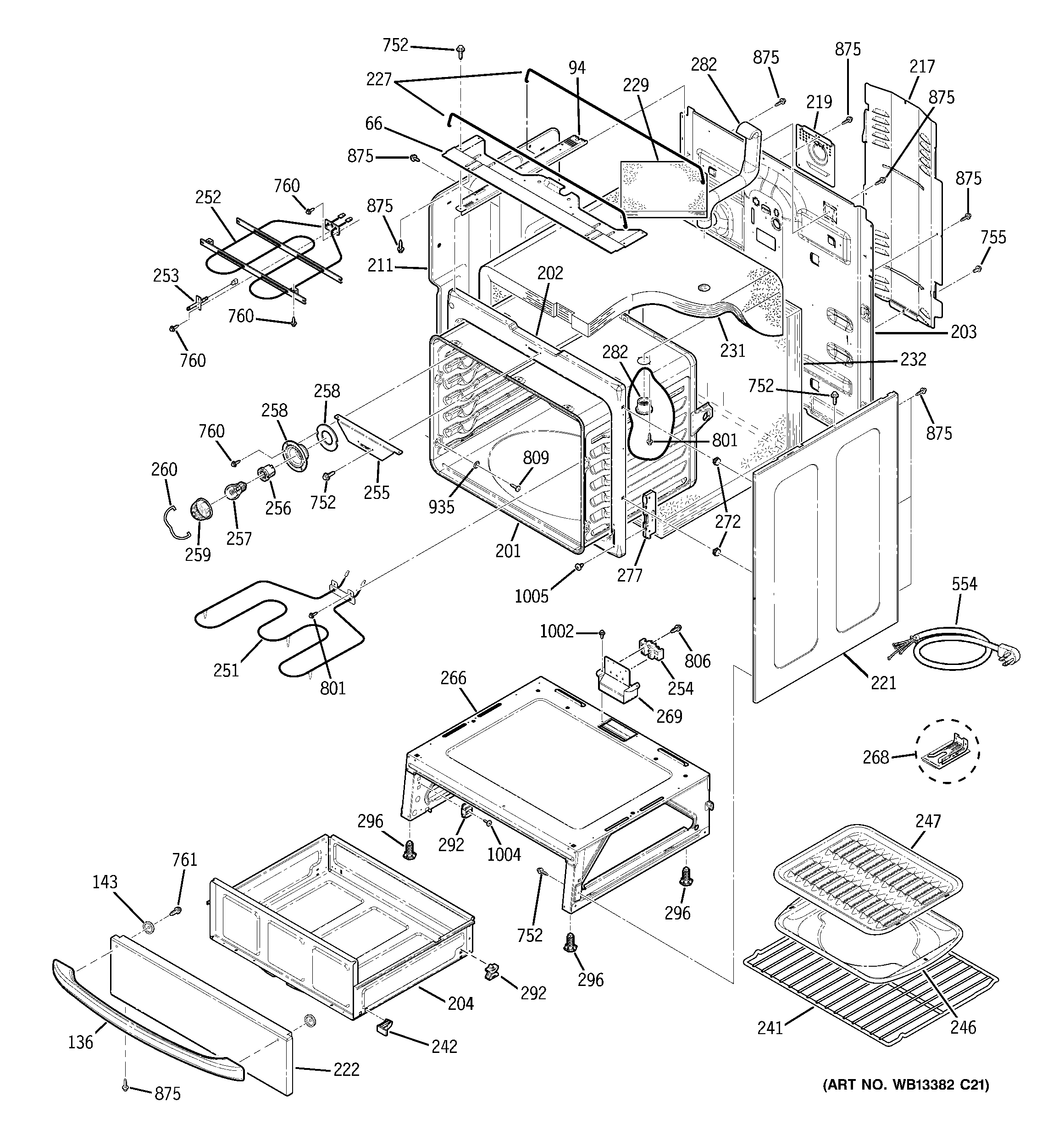GE JCBP80SK2SS body parts diagram