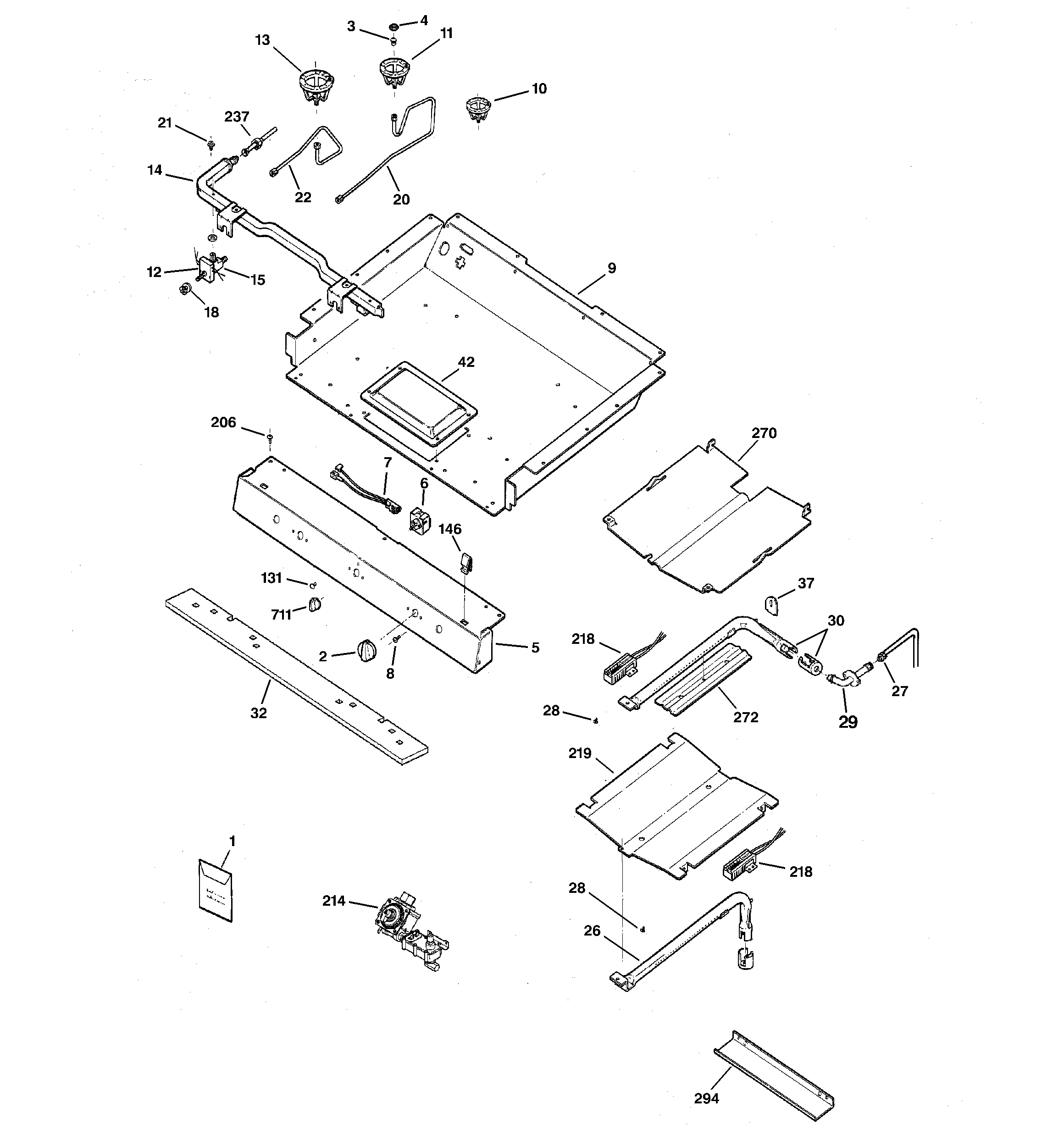GE JGBP99WEH4WW gas & burner parts diagram