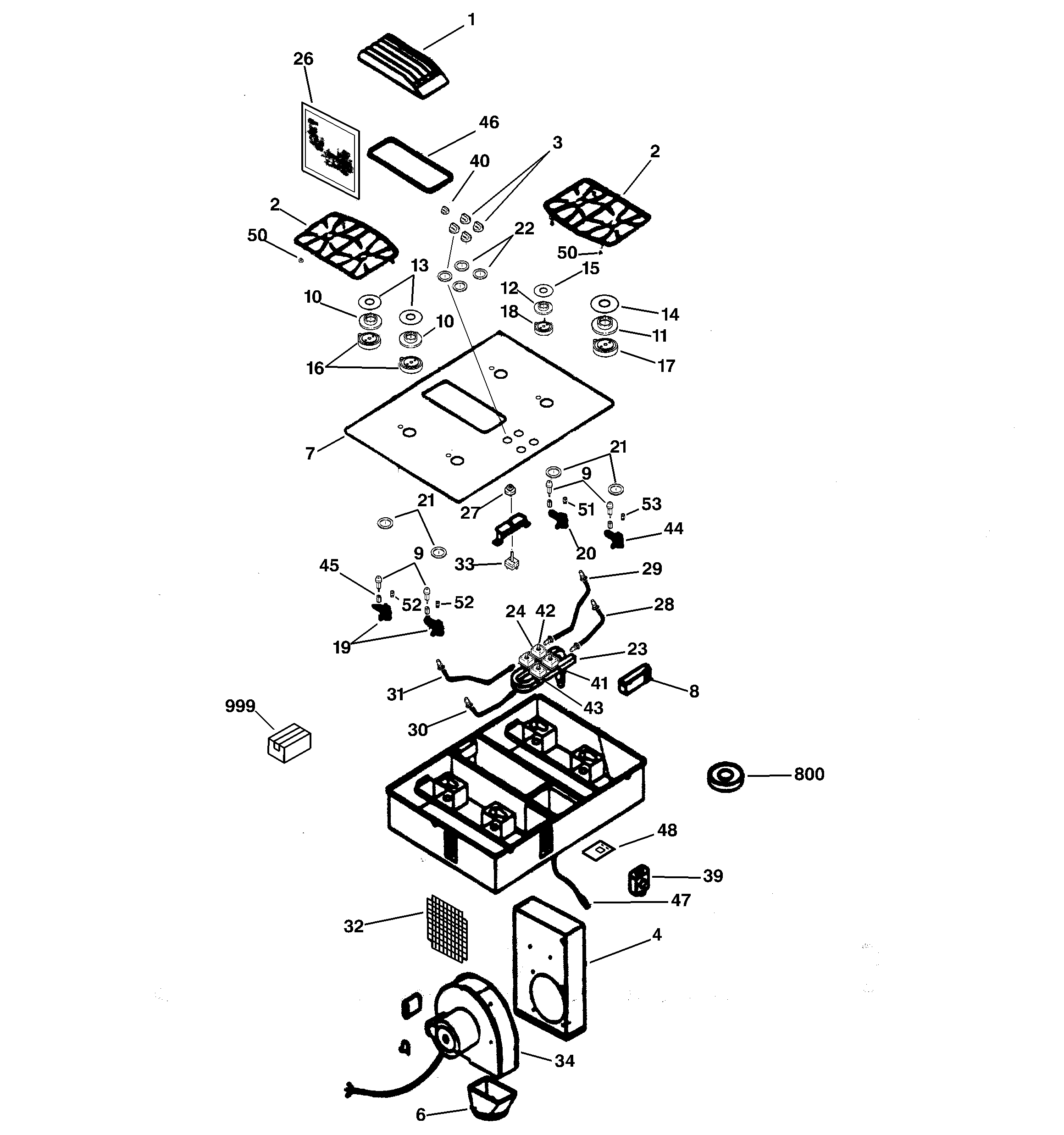GE JGP989KC2CC control panel & cooktop diagram