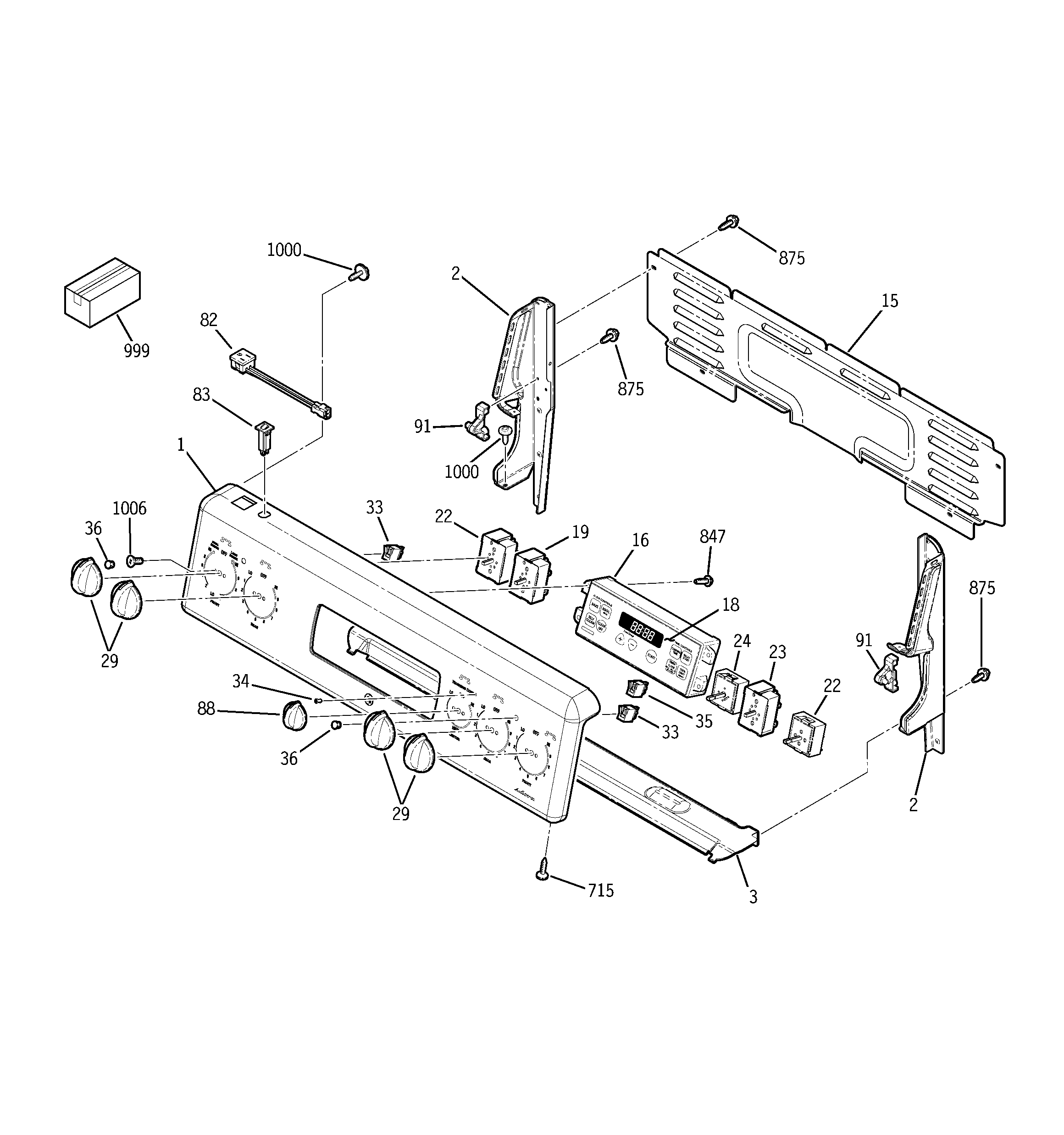 GE JCBP78SK2SS control panel diagram