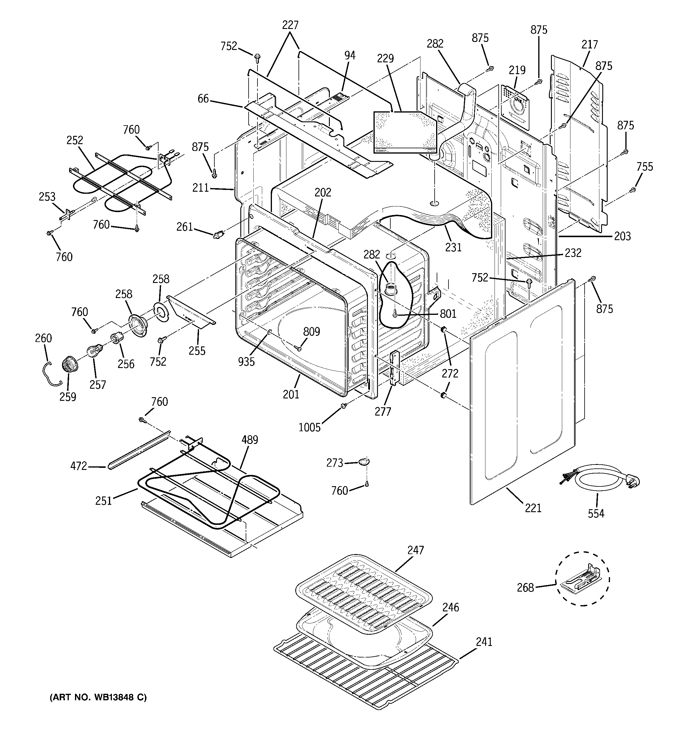 GE JCBP85SK2SS body parts diagram