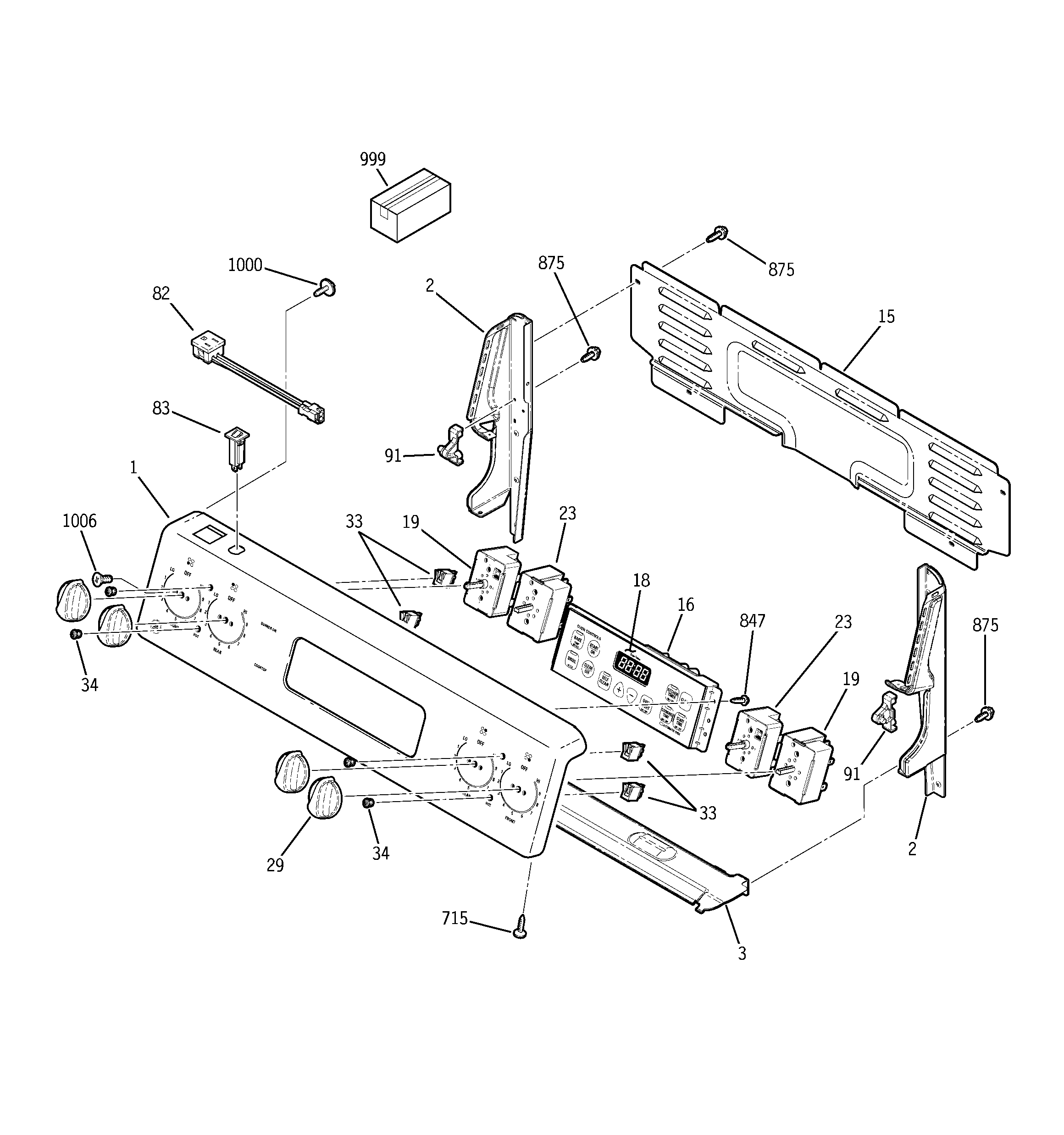 GE JCBP70SK2SS control panel diagram