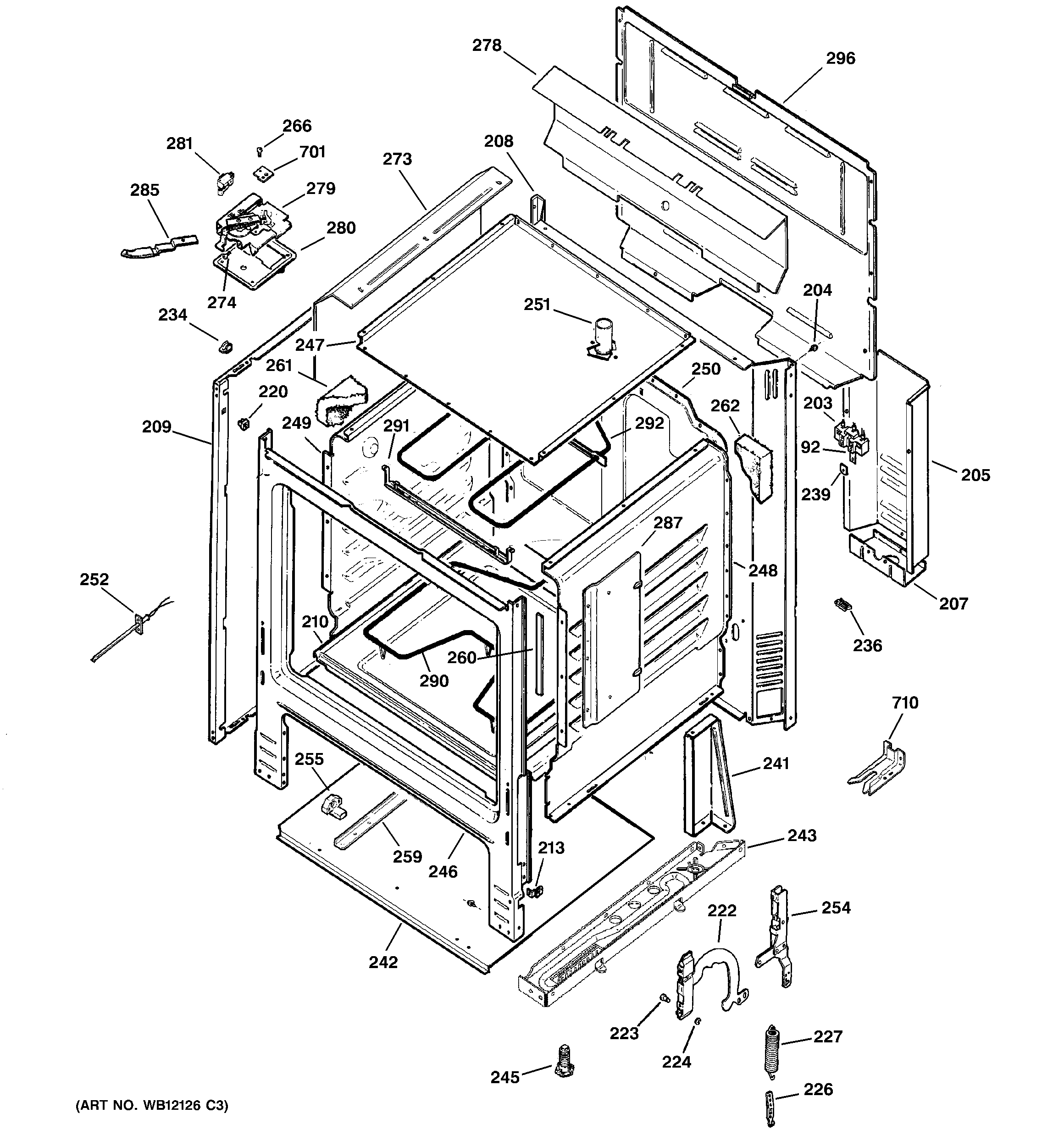 GE JBP21WH2WW body parts diagram