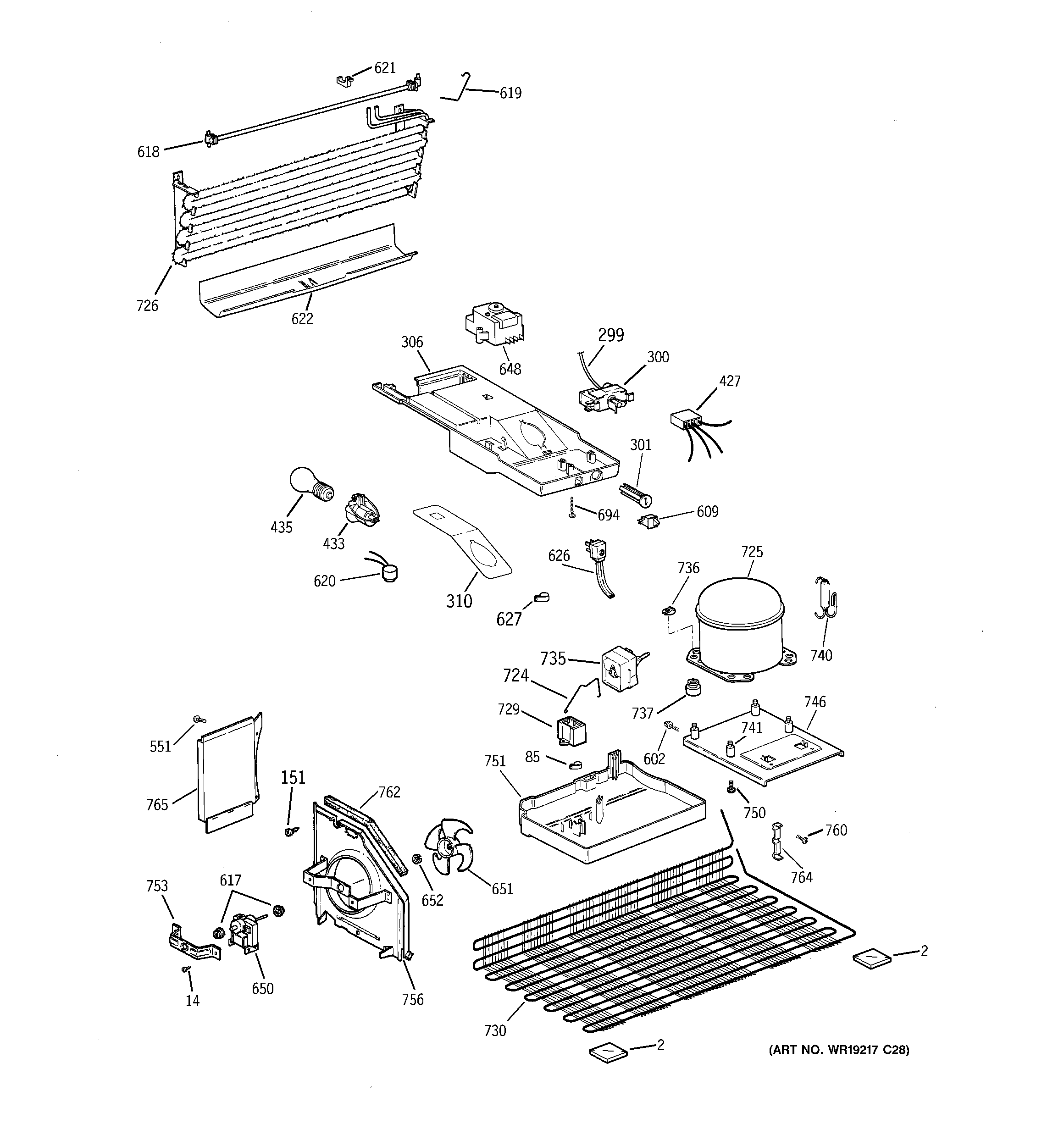 GE Americana A3316ABSARWW unit parts diagram