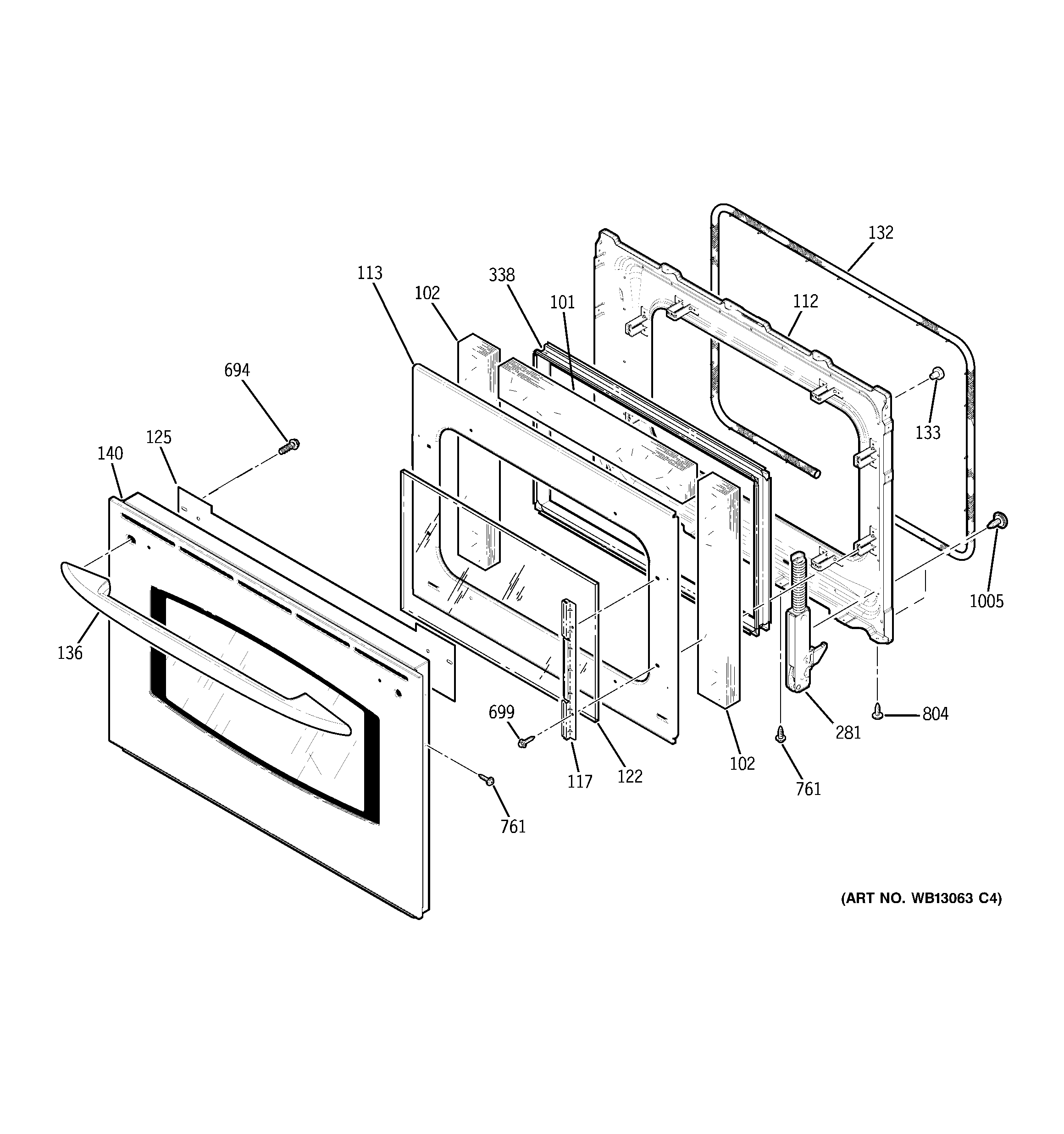 GE JS900SK2SS door diagram