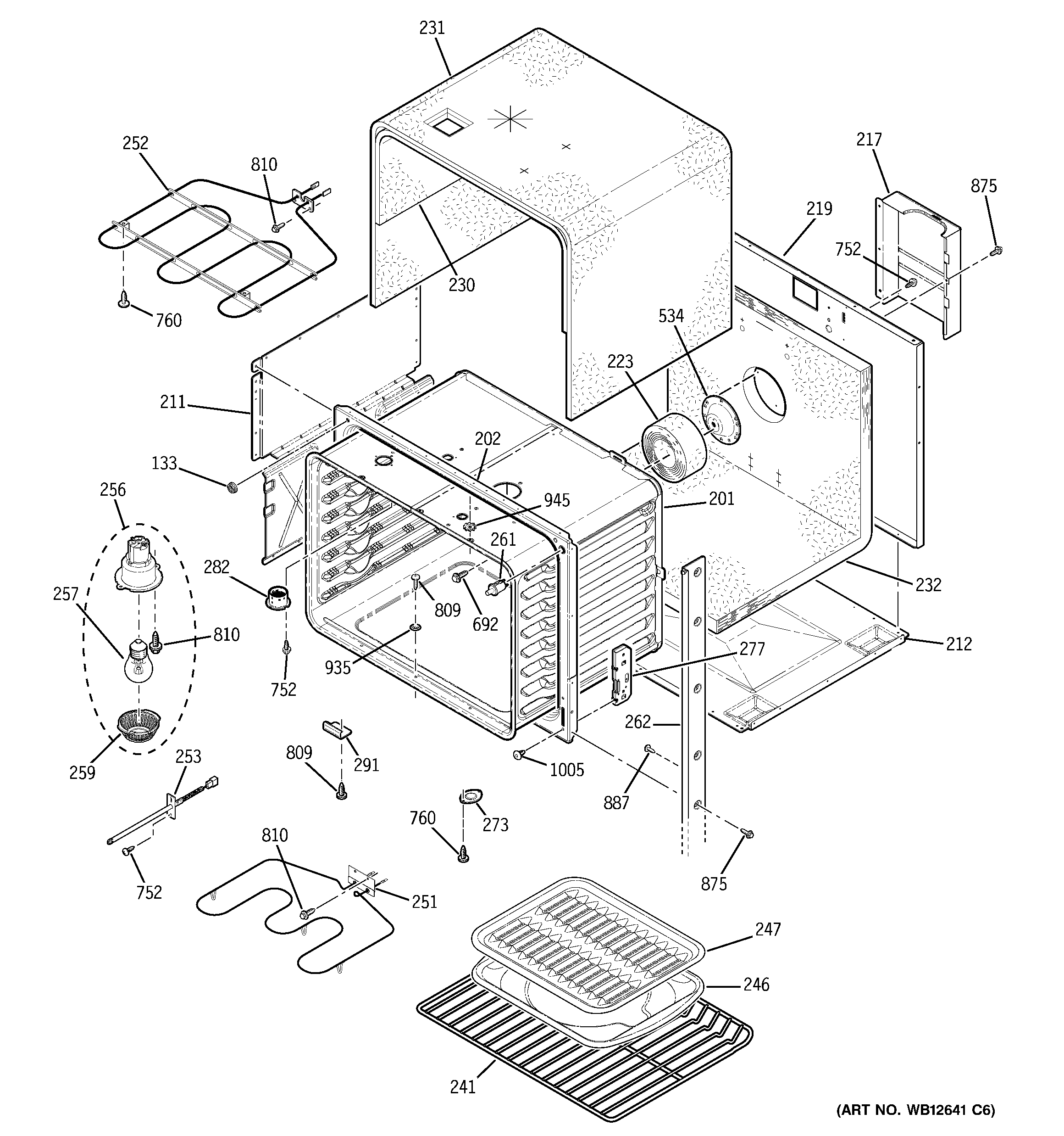 GE JTP50SH6SS upper oven diagram