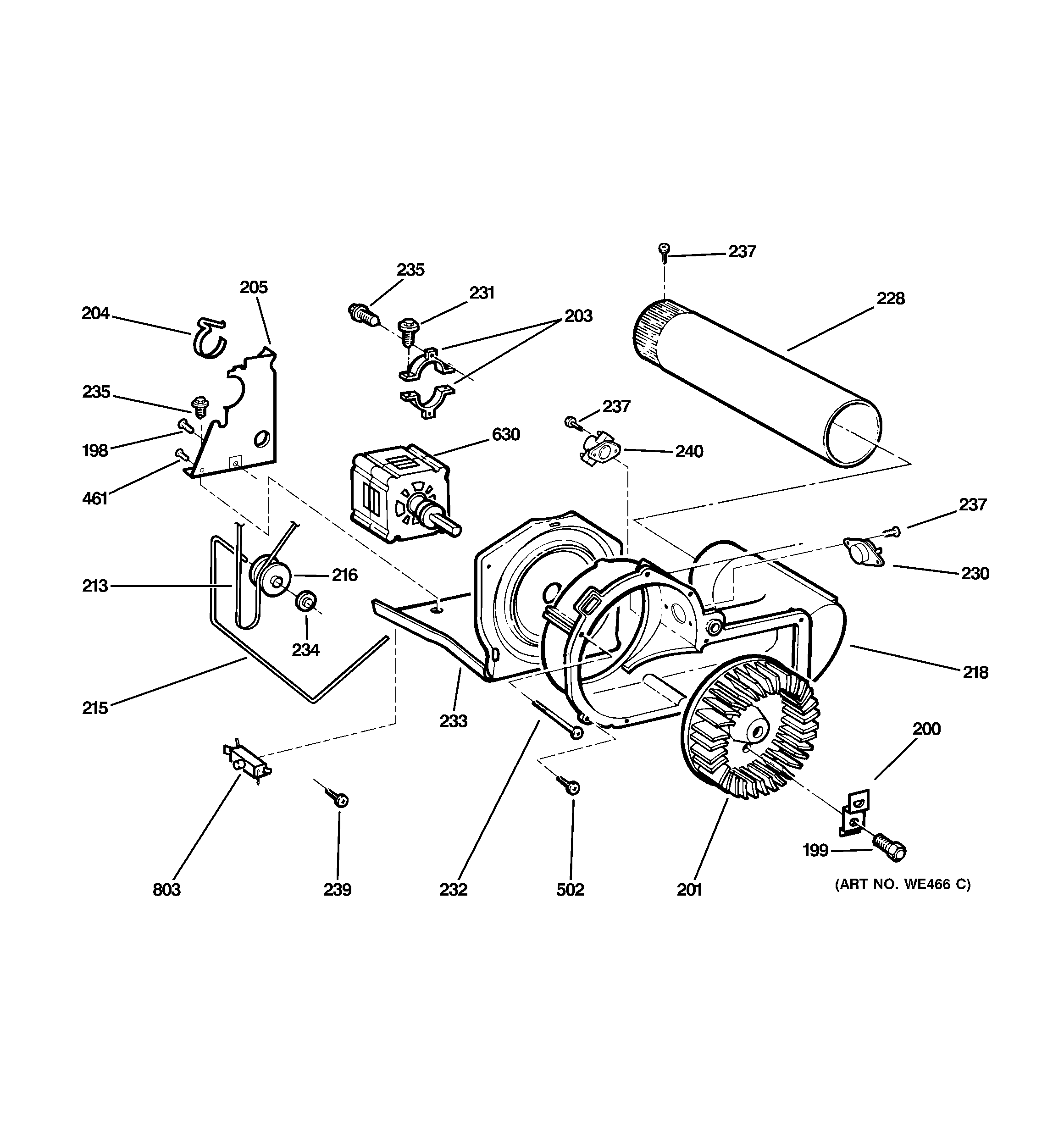 GE DHDVH52GF0GG blower & motor diagram