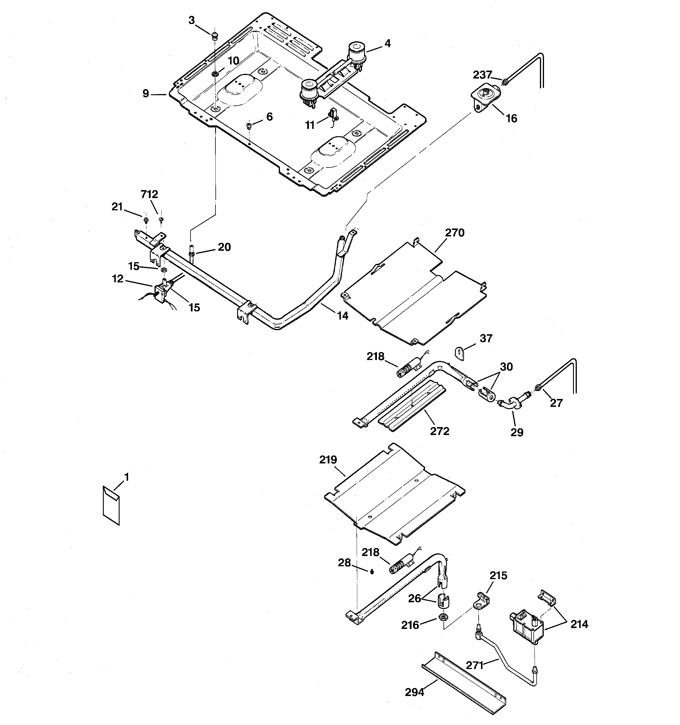 GE JGBP26WEH4WW gas & burner parts diagram