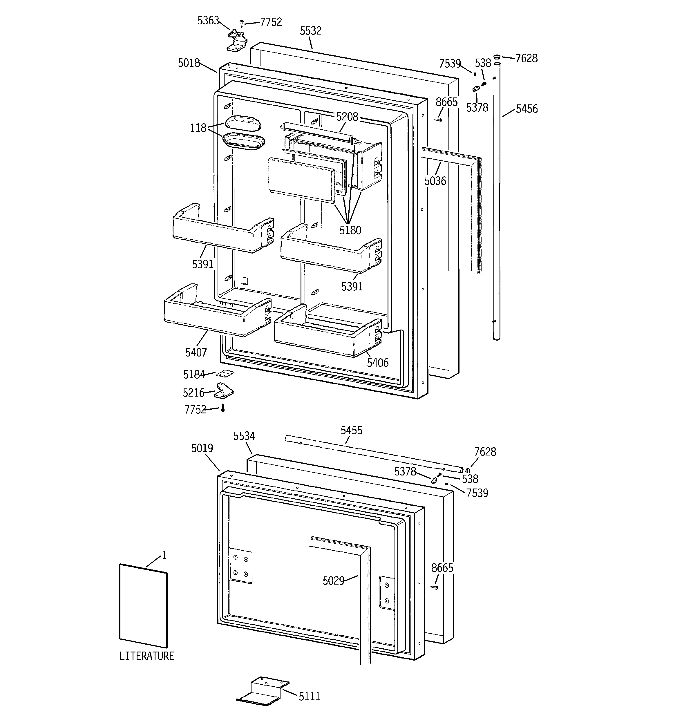 GE ZICS36NAASSRH doors diagram