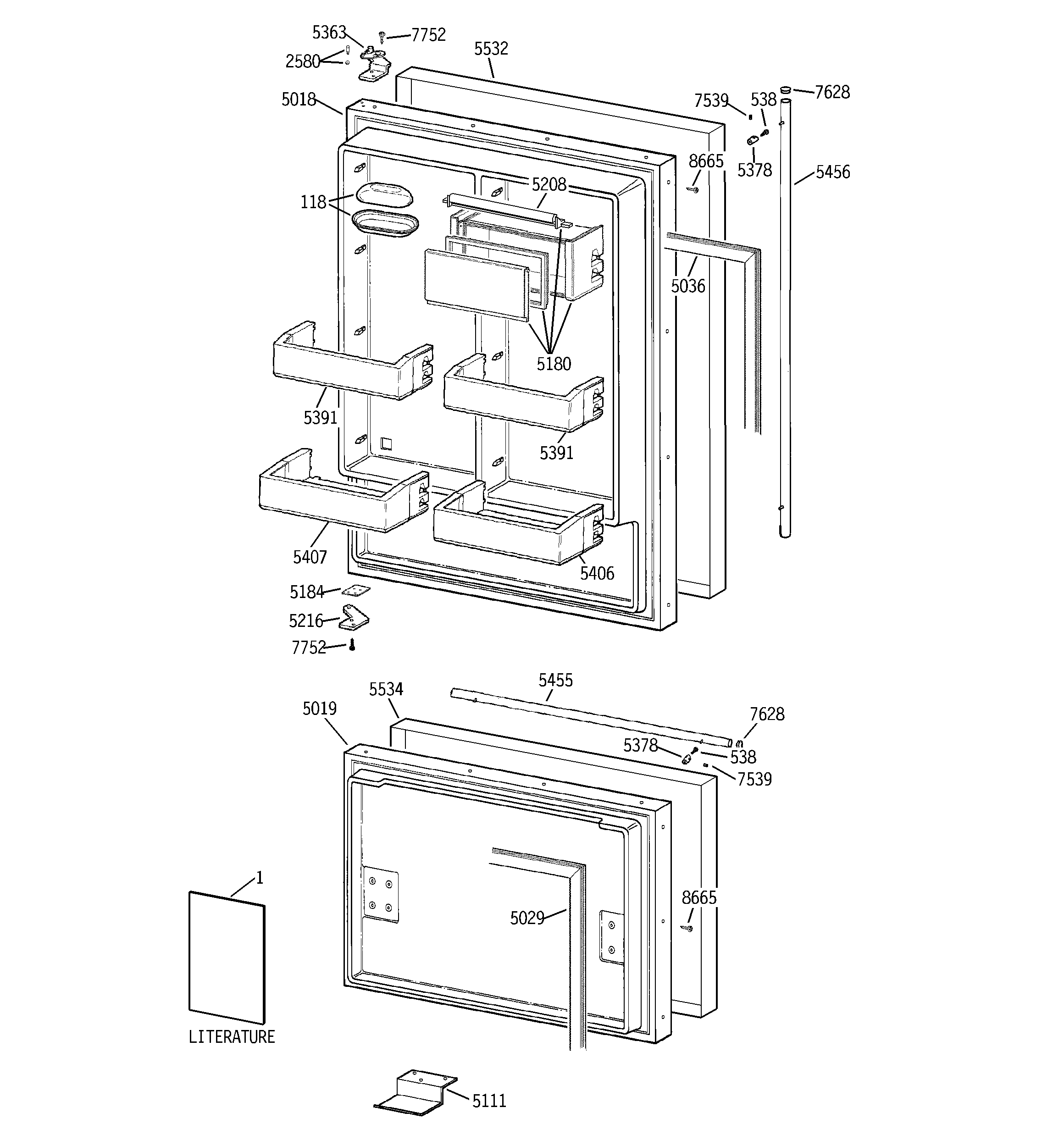 GE ZICS36NABSSRH doors diagram