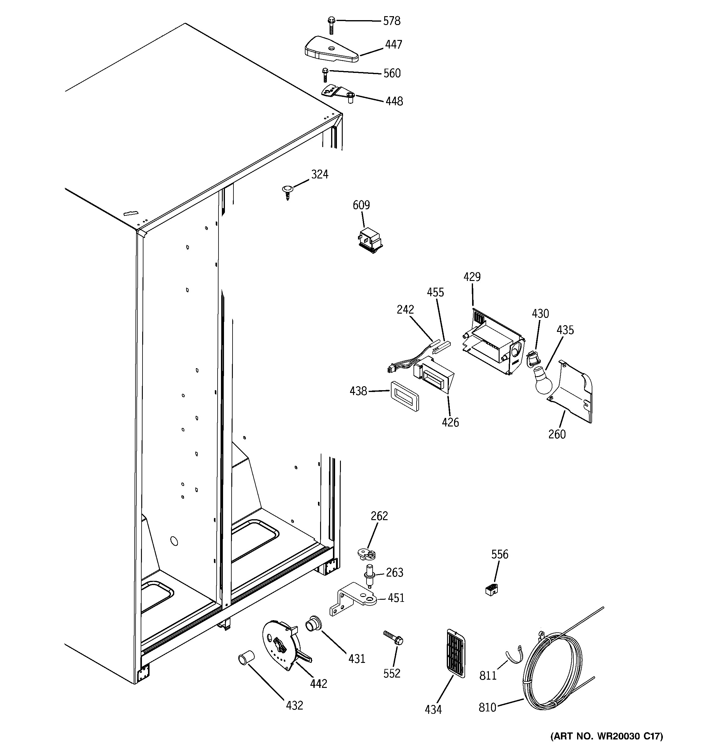 GE GSS20IETACC fresh food section diagram