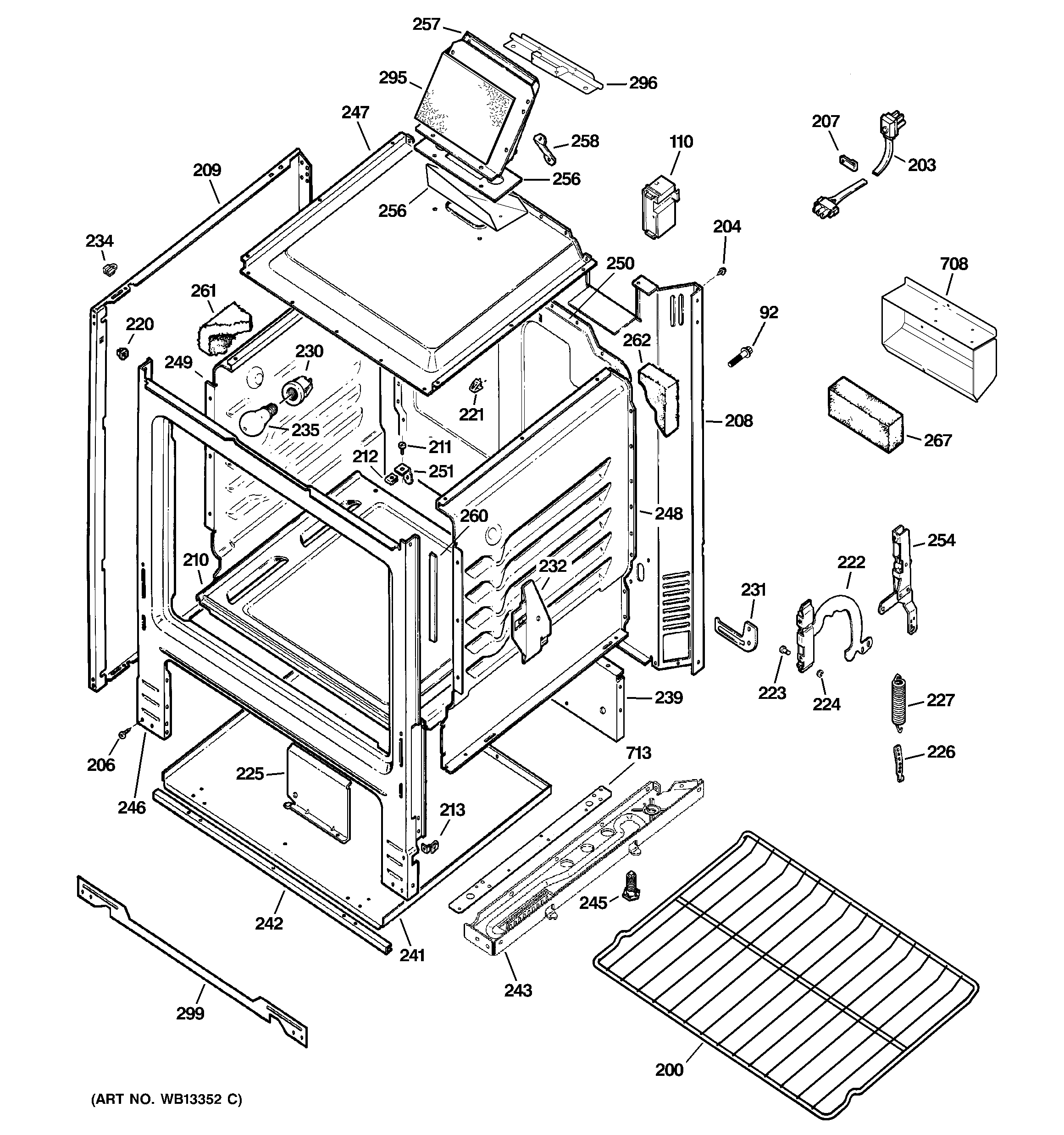 GE JGBS09PEH5WW body parts diagram