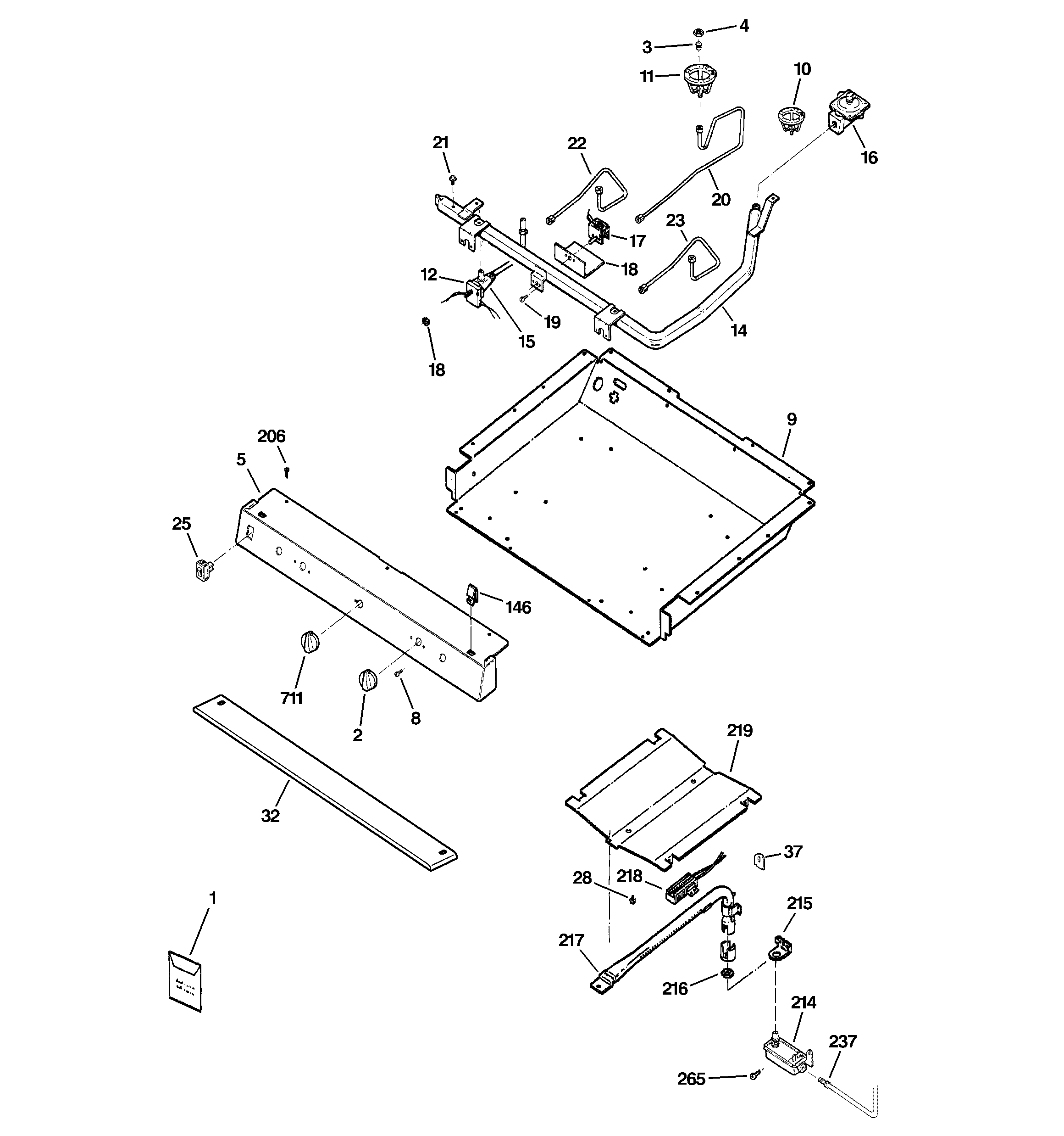 GE JGBS10BEH5BB gas & burner parts diagram