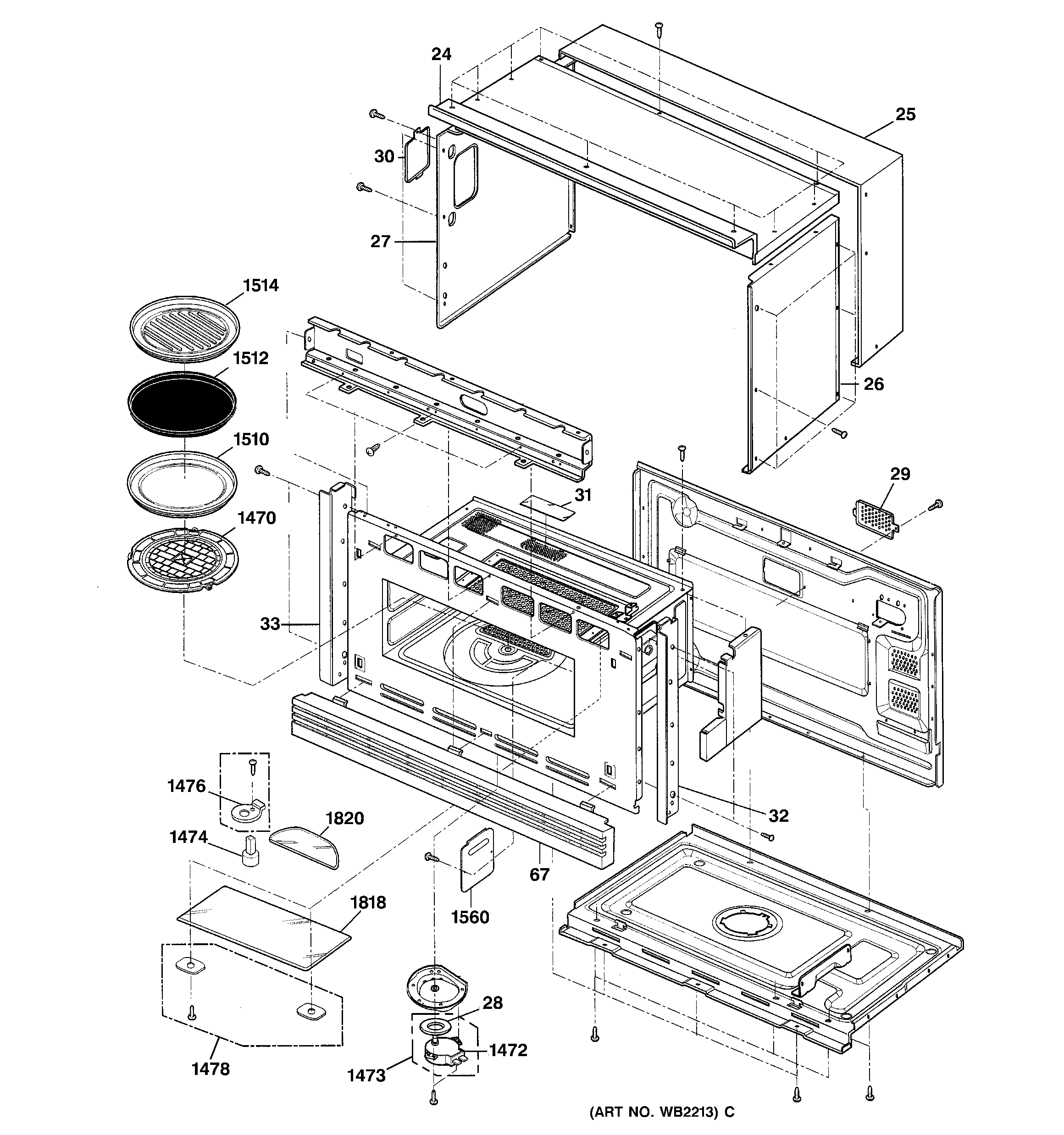 GE SCB2000FWW03 oven cavity parts diagram