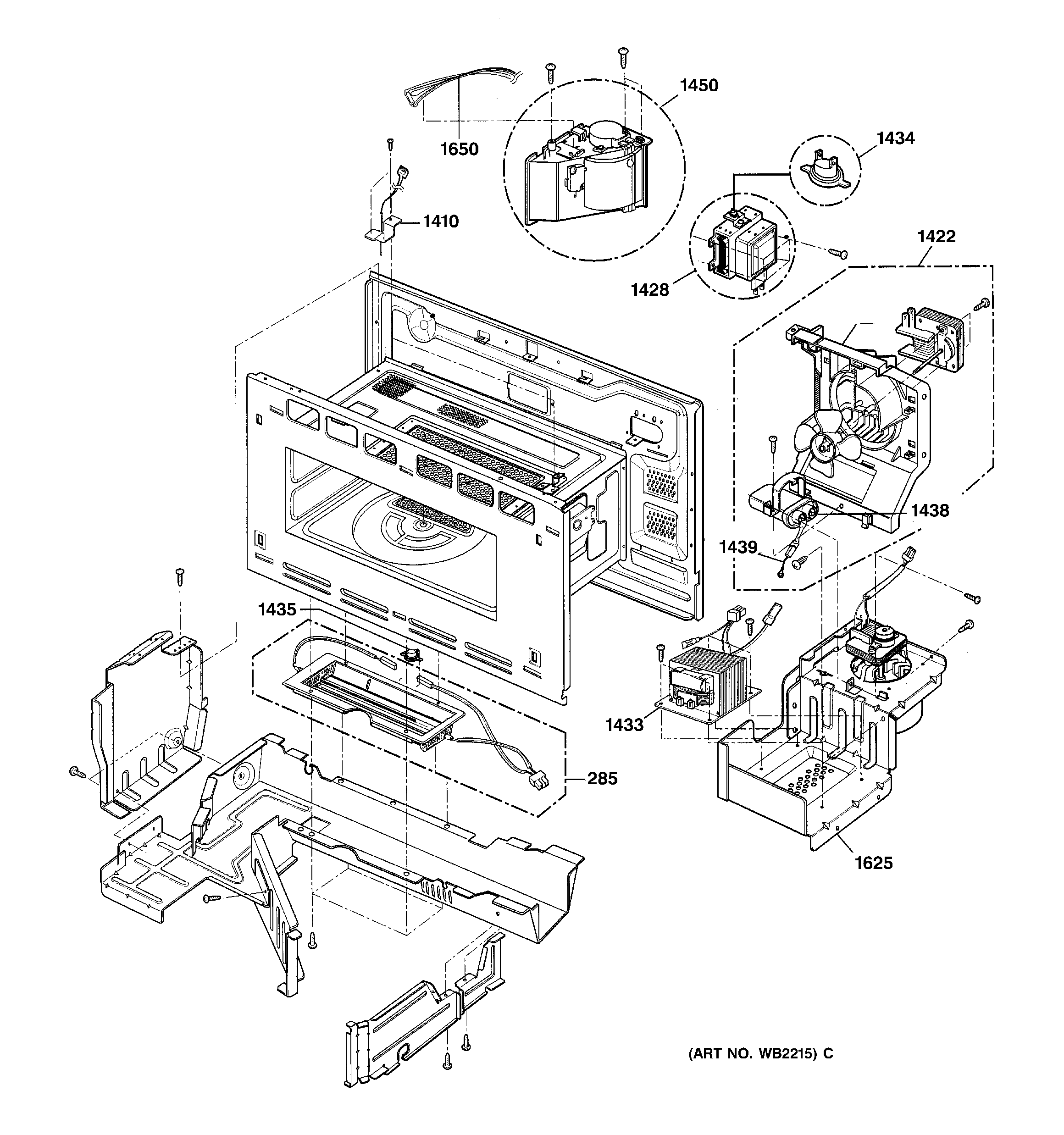 GE SCB2000FWW03 interior parts (1) diagram