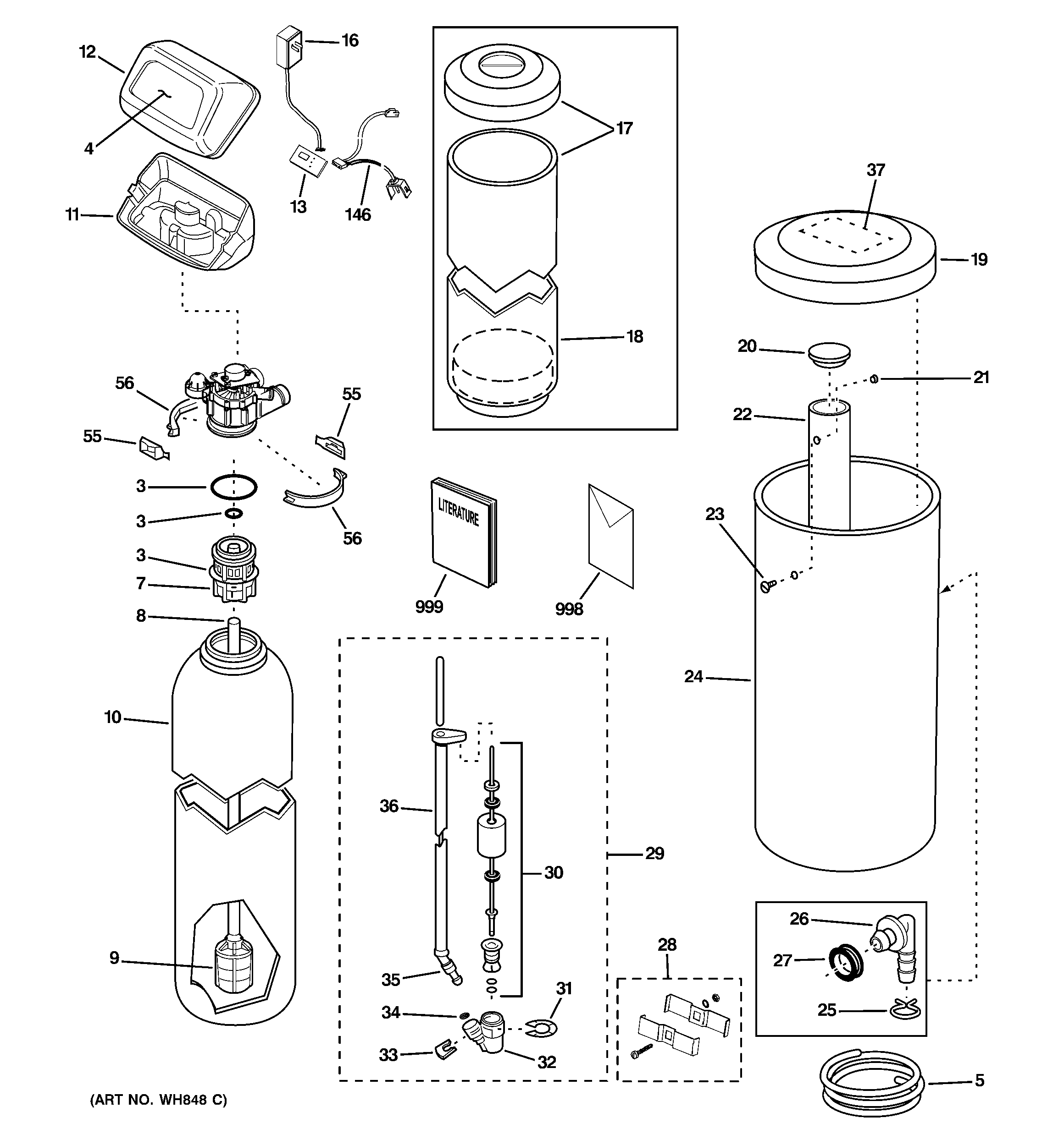 GE GNSM48F03 body parts diagram