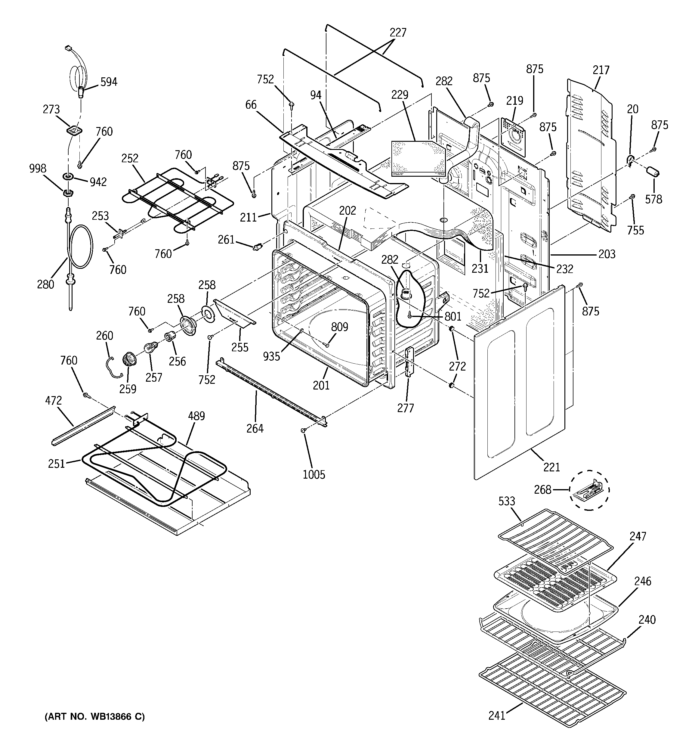 GE JB968SL1SS body parts diagram