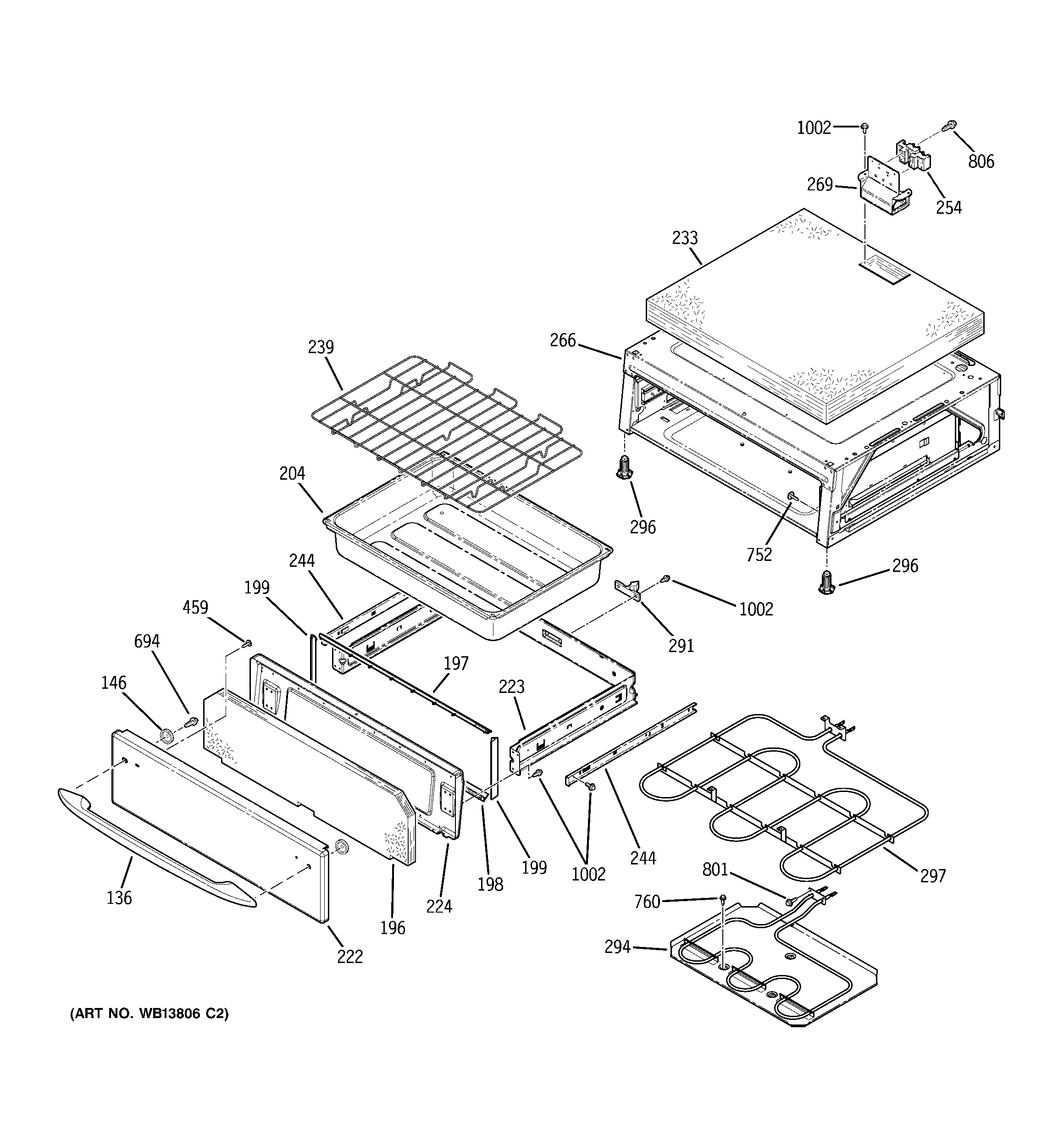 GE JB968SL1SS warming drawer diagram