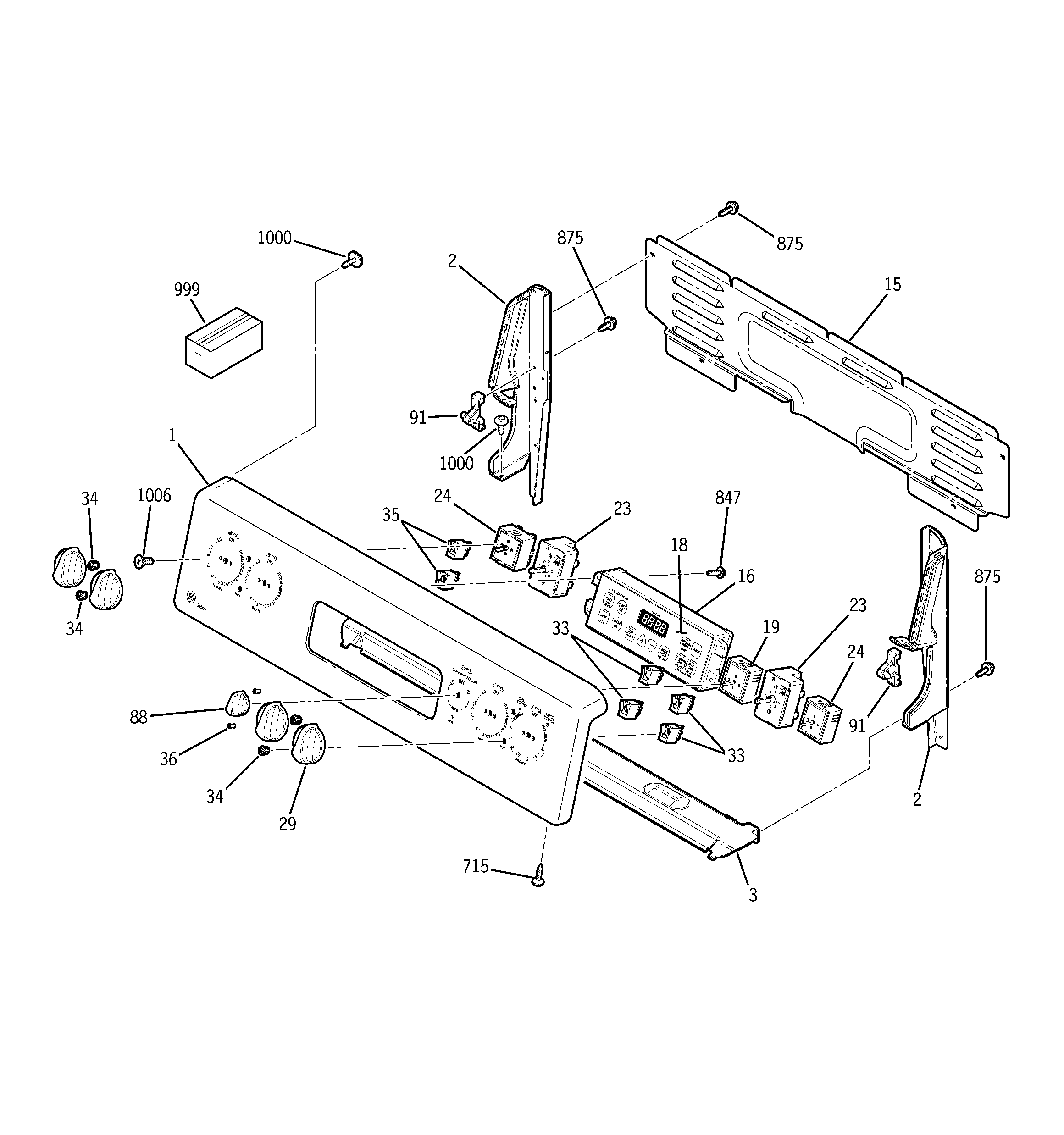 GE JBP80CK3CC control panel diagram
