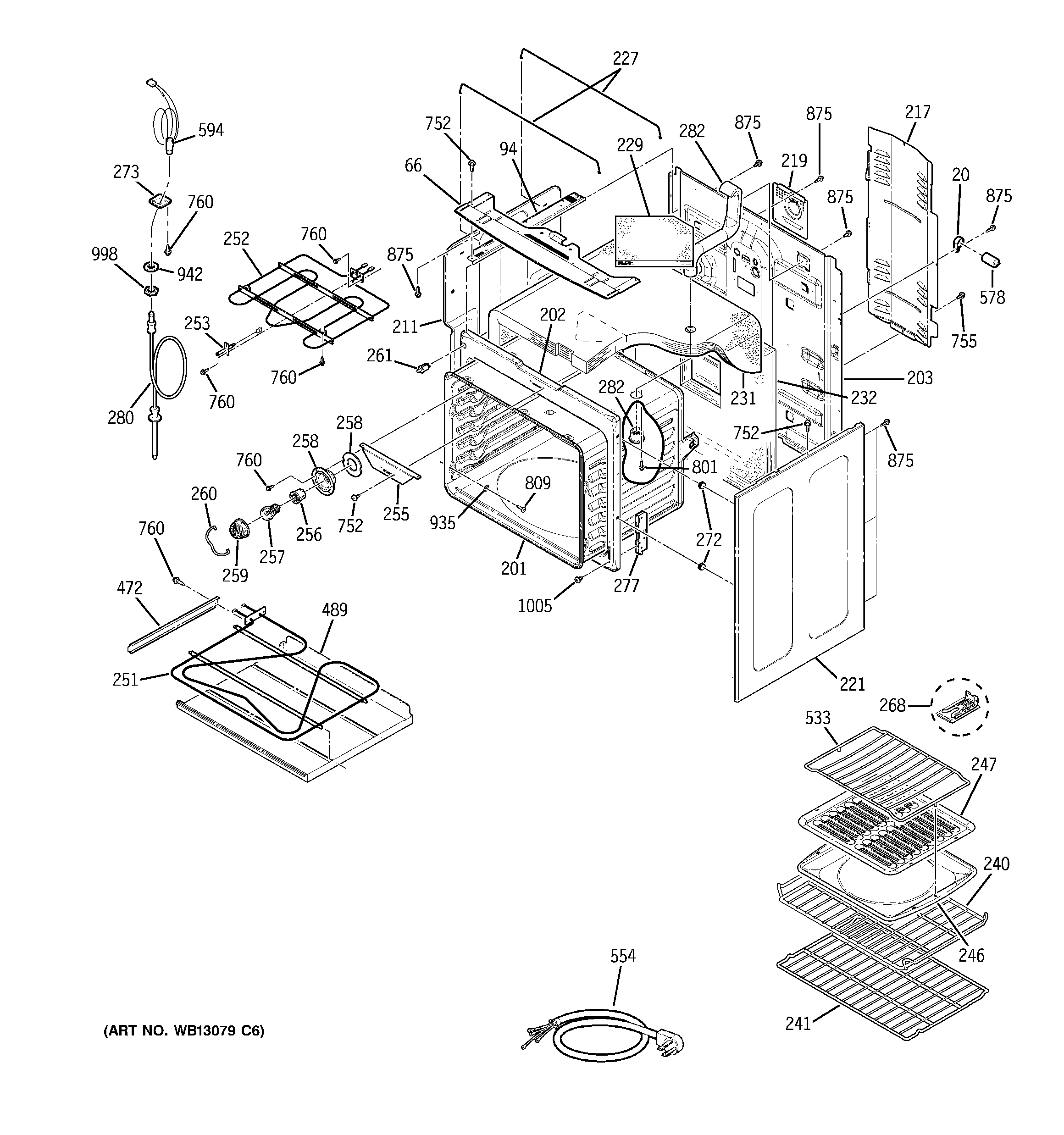 GE JCB910WK3WW body parts diagram