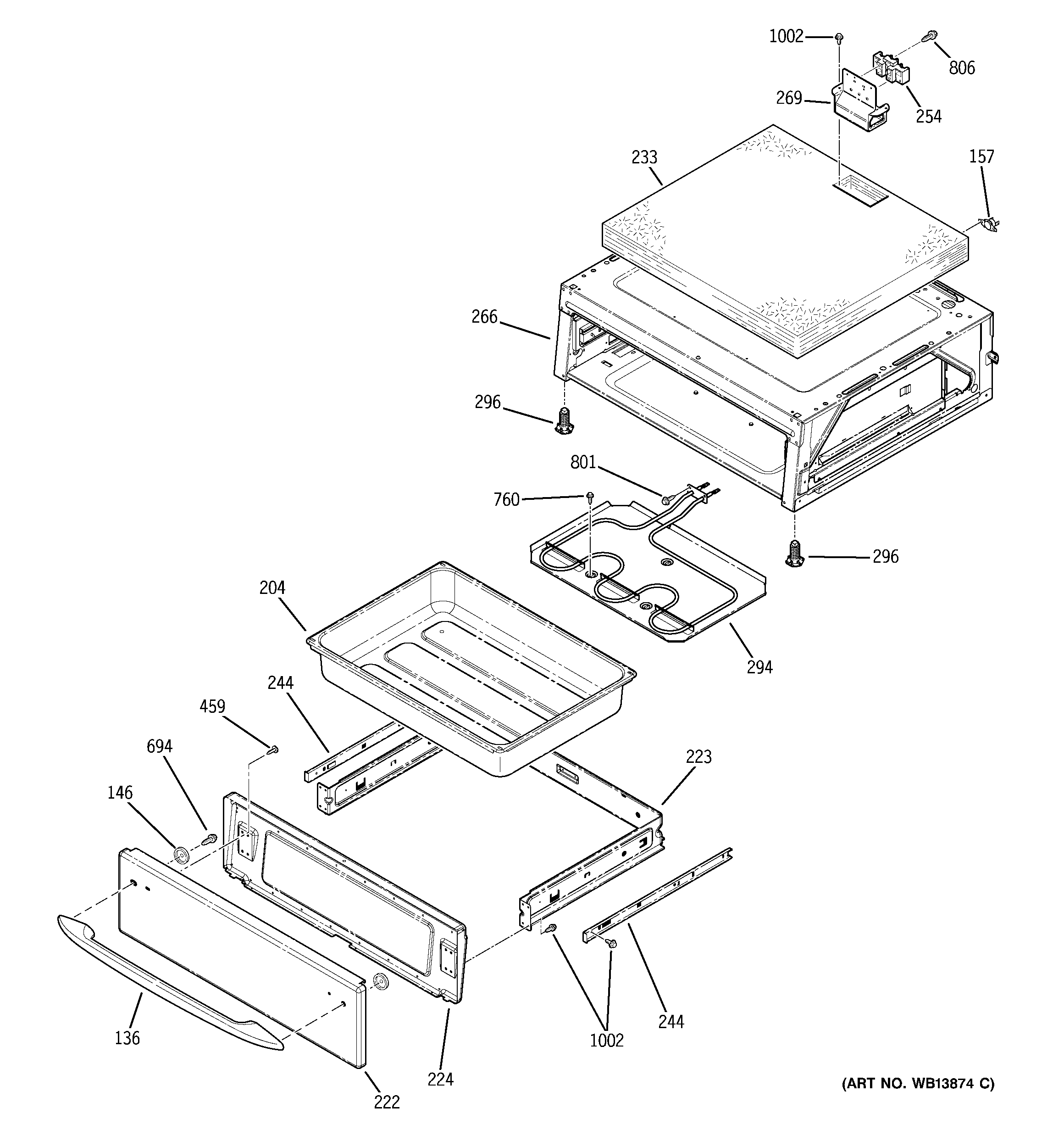 GE JCBP81WL1WW warming drawer diagram