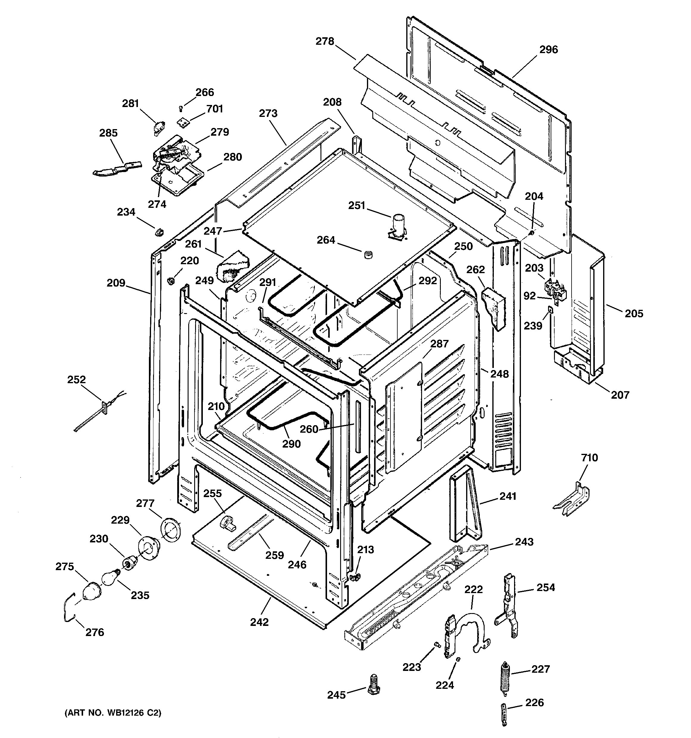 GE JBP22BK1WH body parts diagram