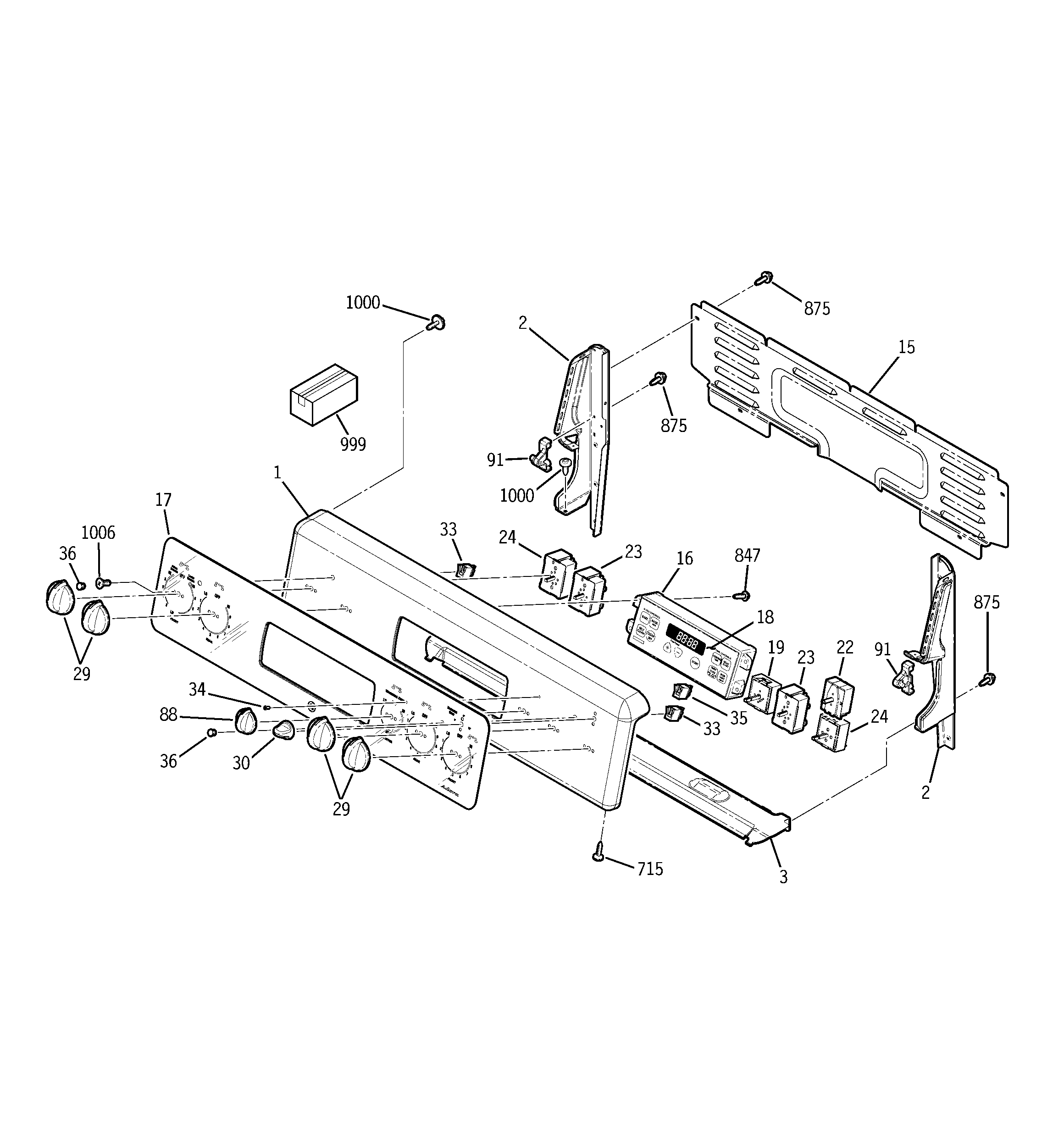GE JBP83SK1SS control panel diagram